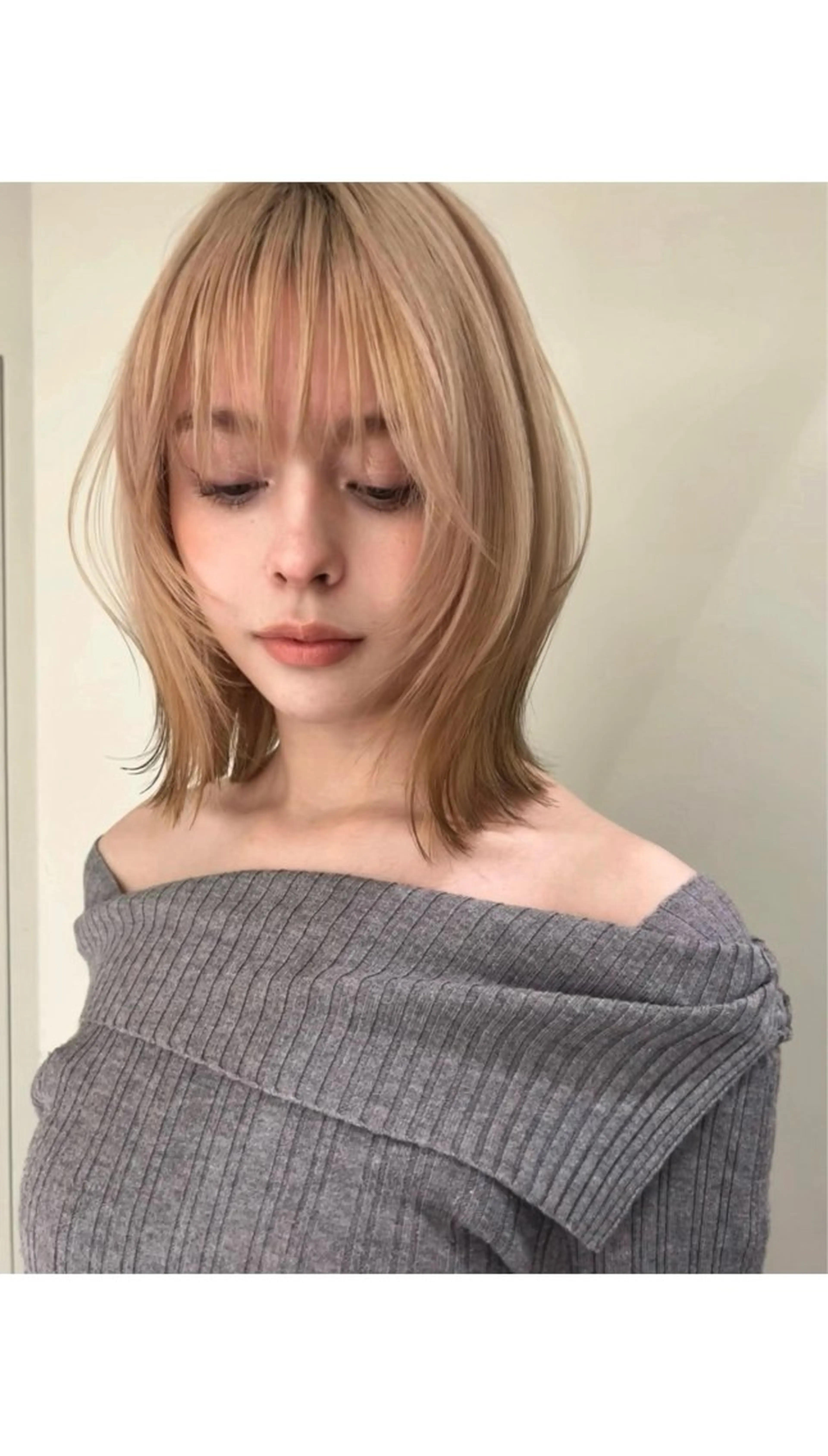 【小顔ボブカット】×【ブリーチオンカラー】の写真