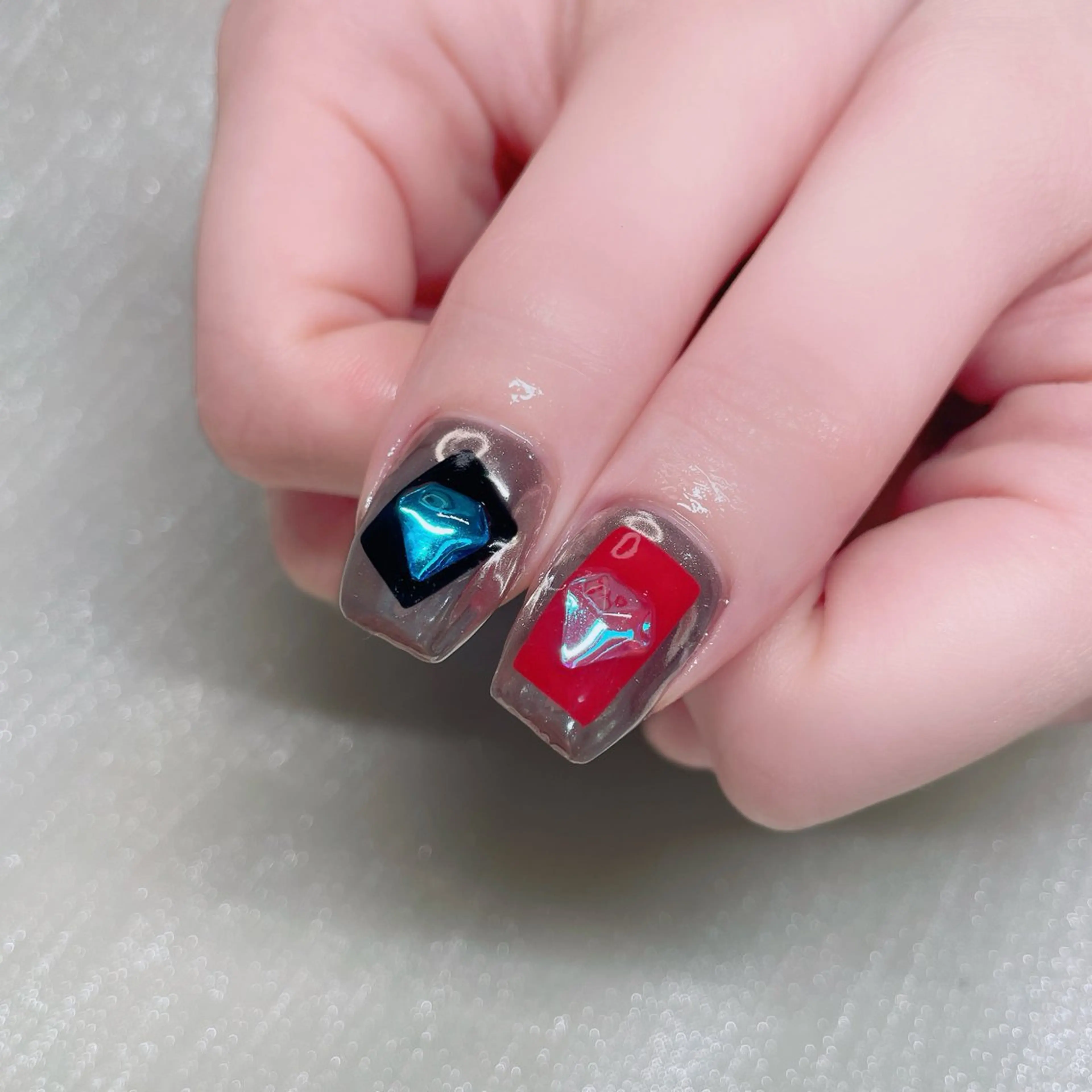 ネイル アートネイル 長さ出し ストーンネイル ハンドネイル Nailist SUZU所属・Nailist suzuのネイルデザイン