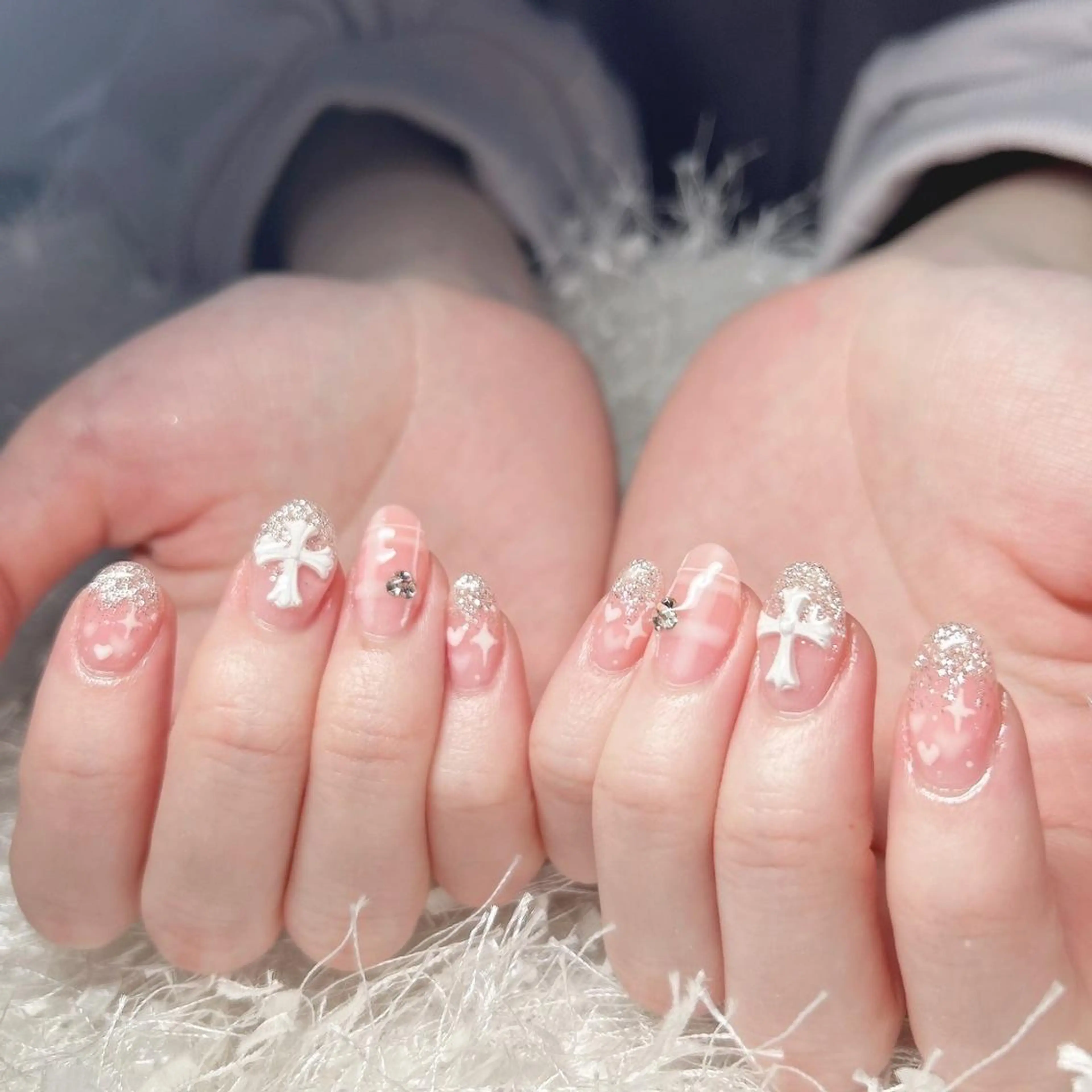 ネイル 長さ出し フレンチネイル ジェルネイル グラデーション 韓国ネイル ハンドネイル Nail&eye Belire 新宿のネイルデザイン