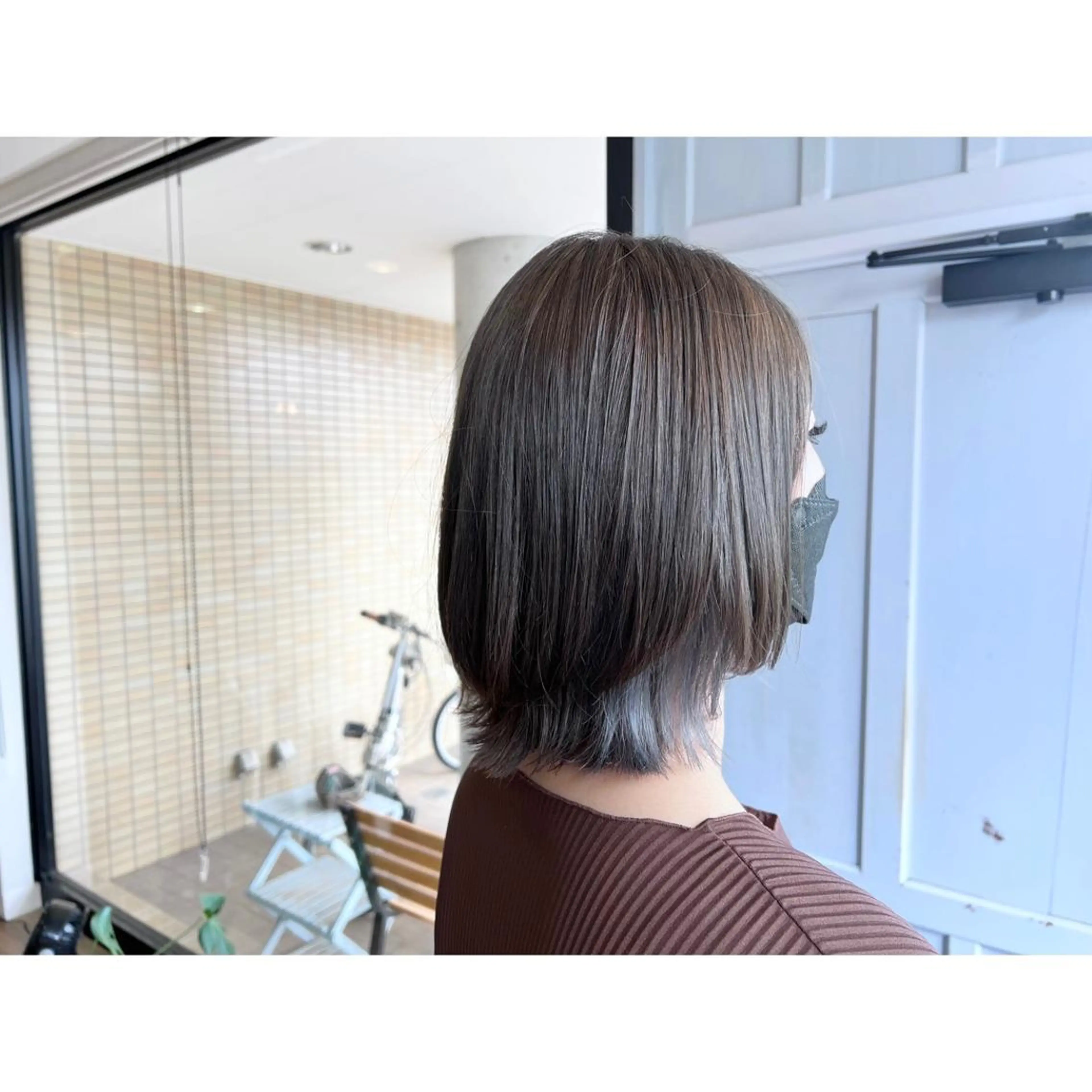 ロング カラー グレージュ ヘアカラー トリートメント ツキダテ ユイのヘアスタイル