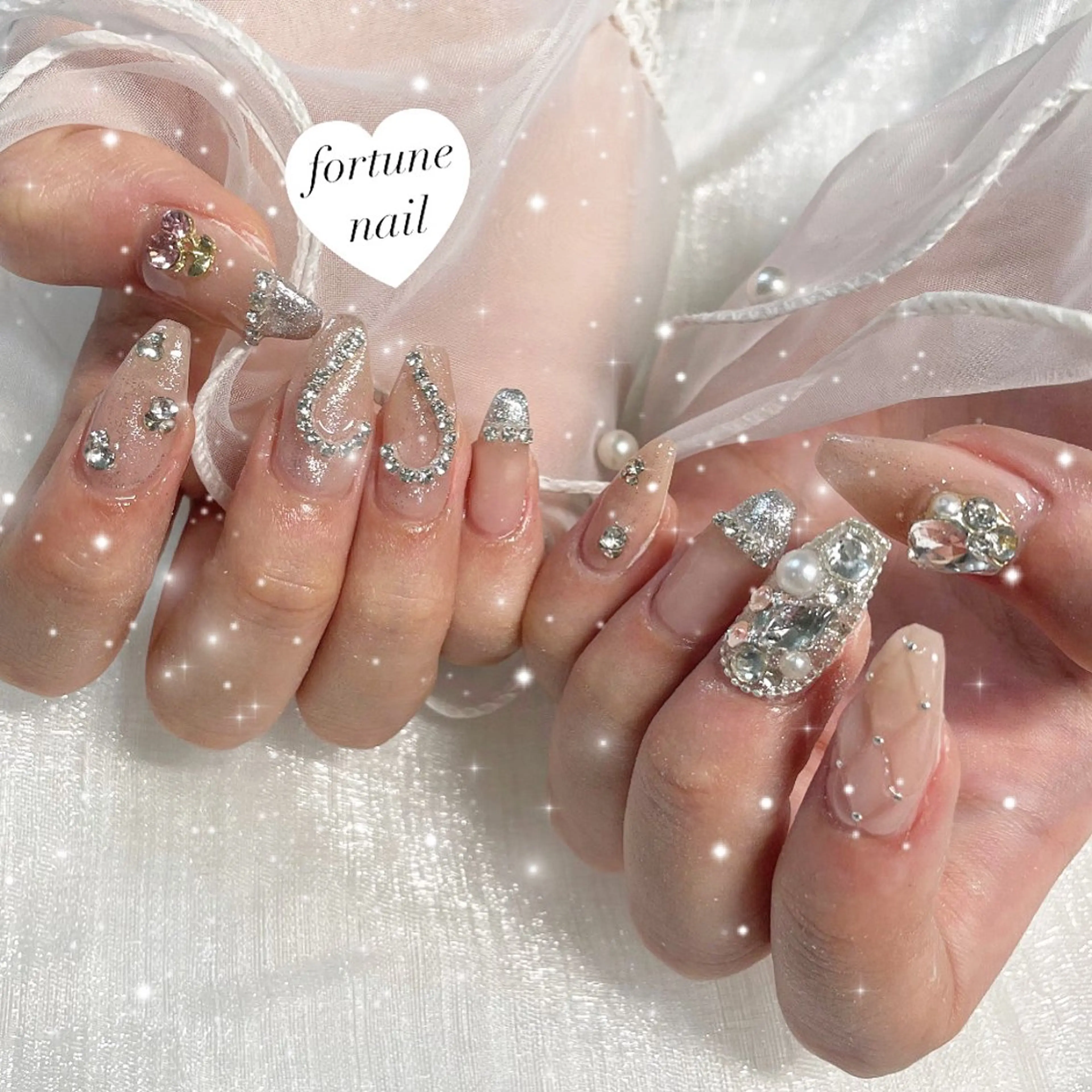 ネイル キラキラネイル ピンク 春ネイル ハンドネイル ☆saori ☆のネイルデザイン