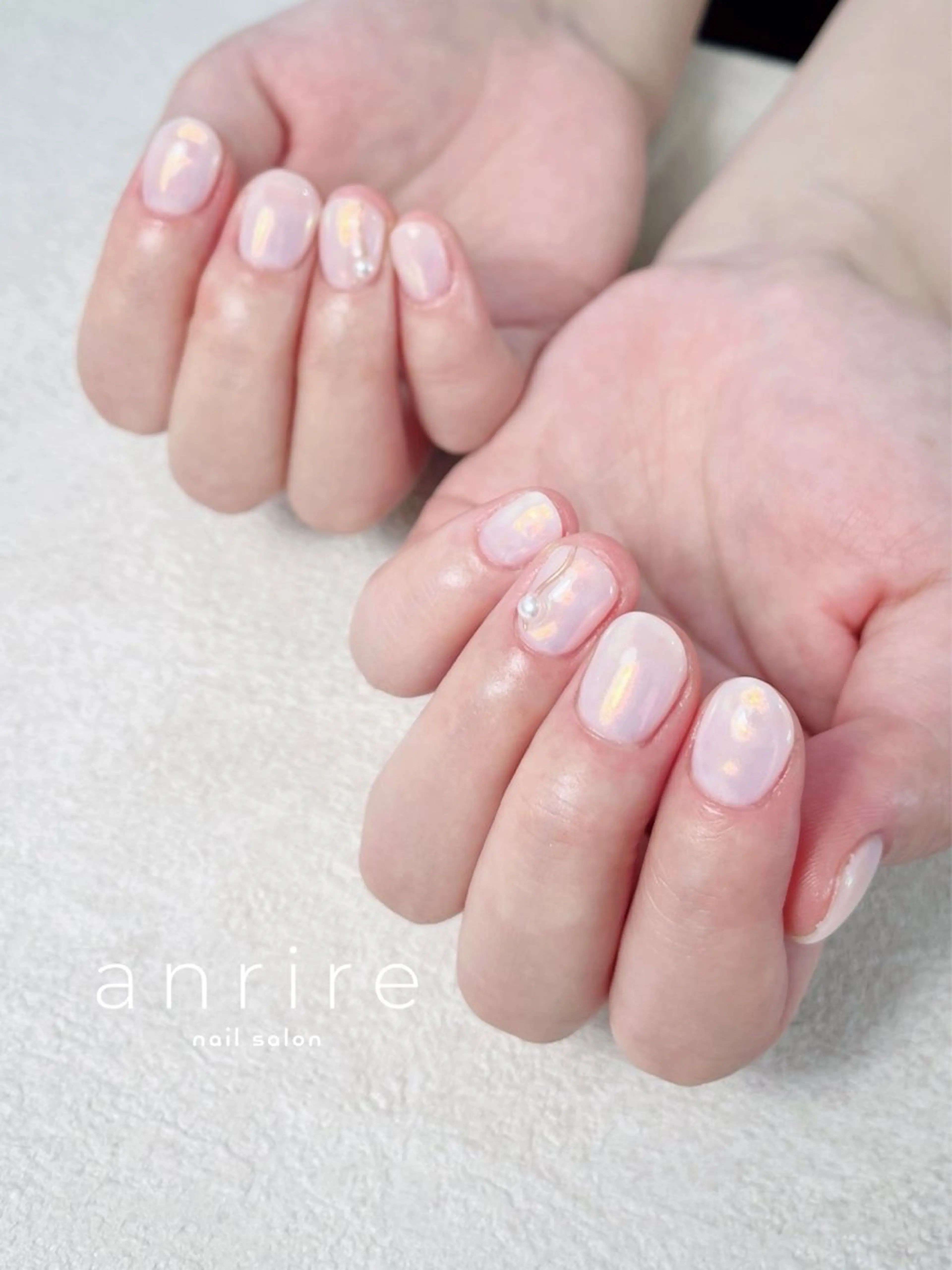 ネイル オーロラネイル ジェルネイル ミラーネイル パラジェル ピンク ハンドネイル nail salon anrire〜アンリール〜所属・nailsalon anrireのネイルデザイン