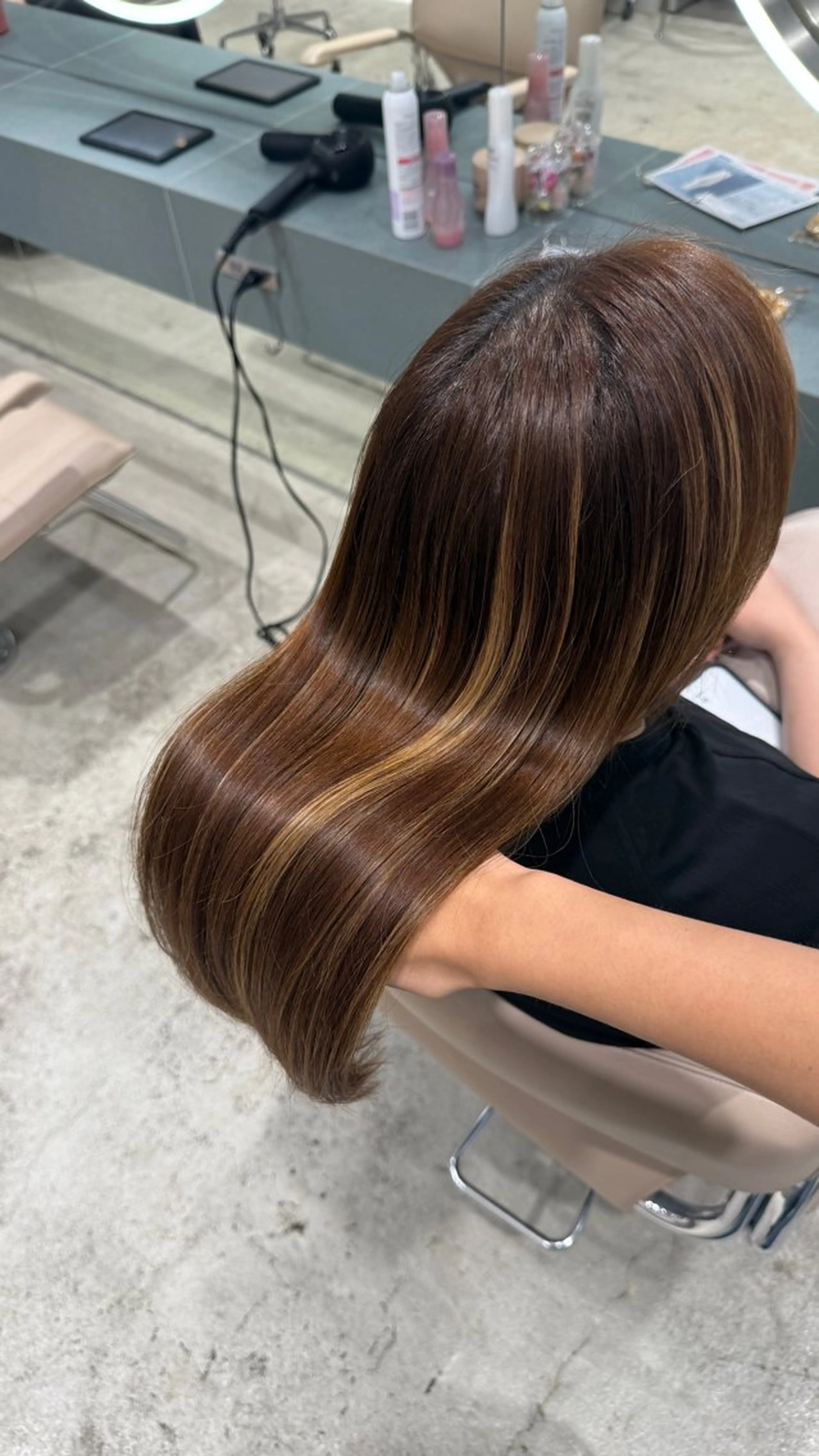 ロング 髪質改善 トリートメント せな立川レディース メンズカットモデルのヘアスタイル