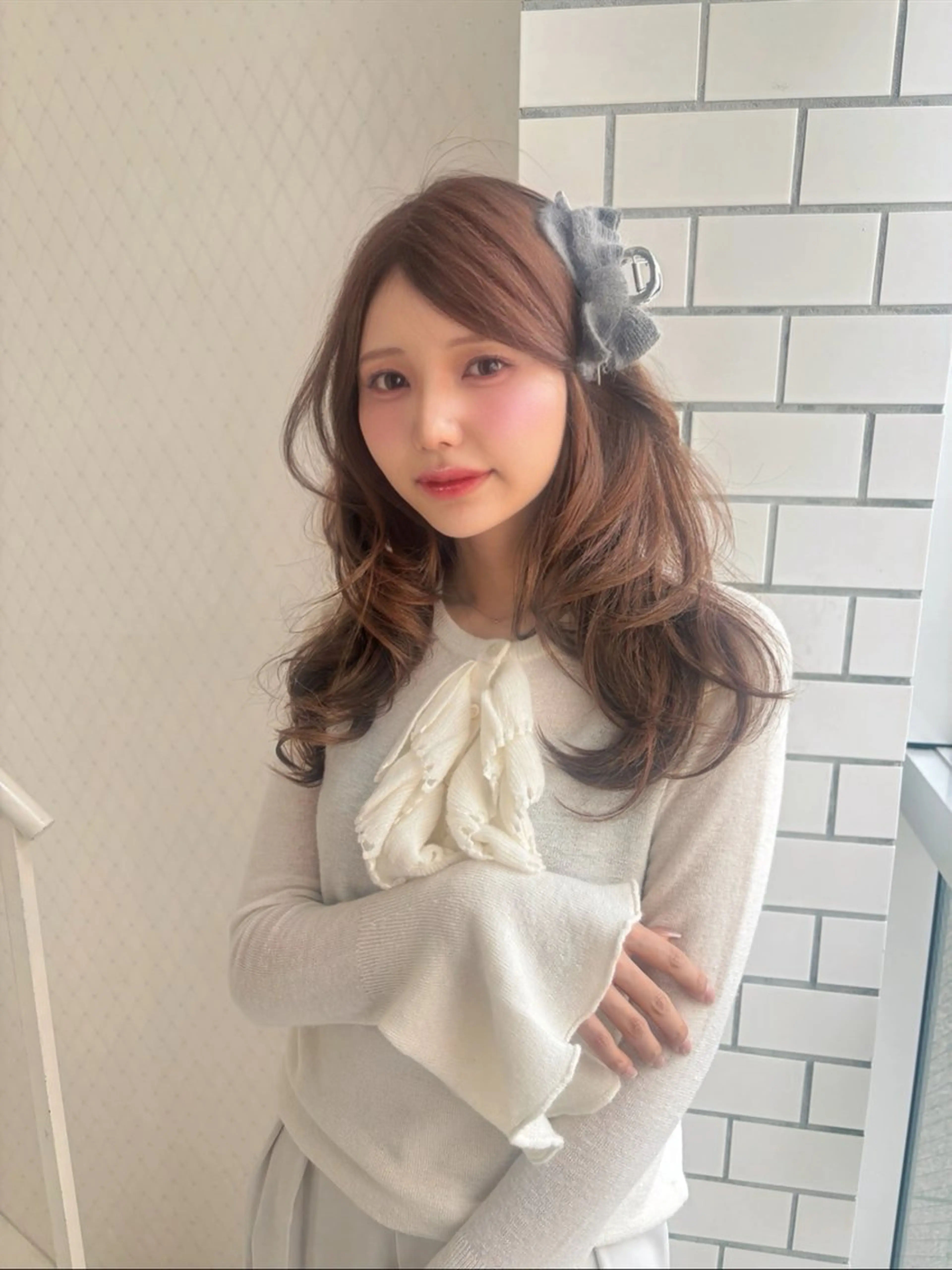 ロング カット ヘアカラー 朝尾 愛花のヘアスタイル