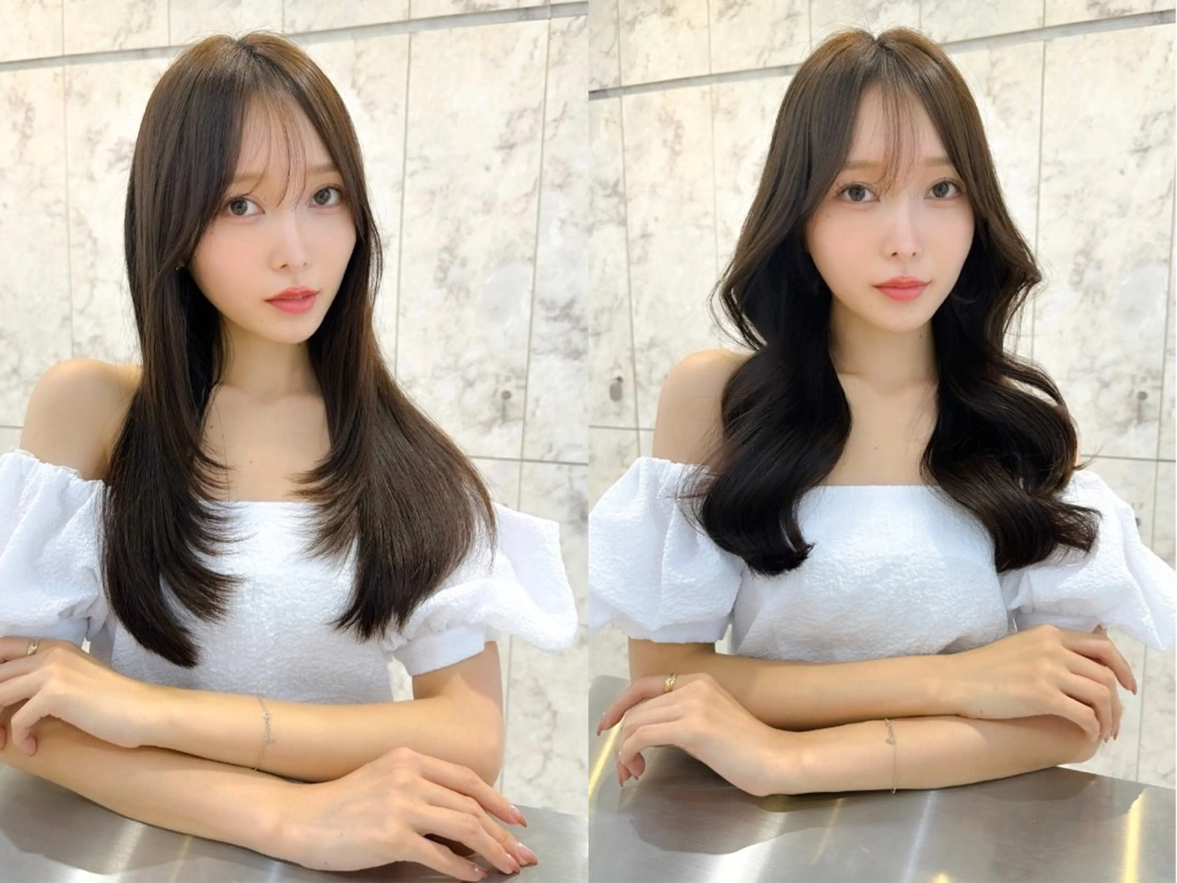 ロング カラー カット ヘアカラー トリートメント ヘッドスパ 髪質改善/韓国ヘア レイヤー/新宿/ロミのヘアスタイル