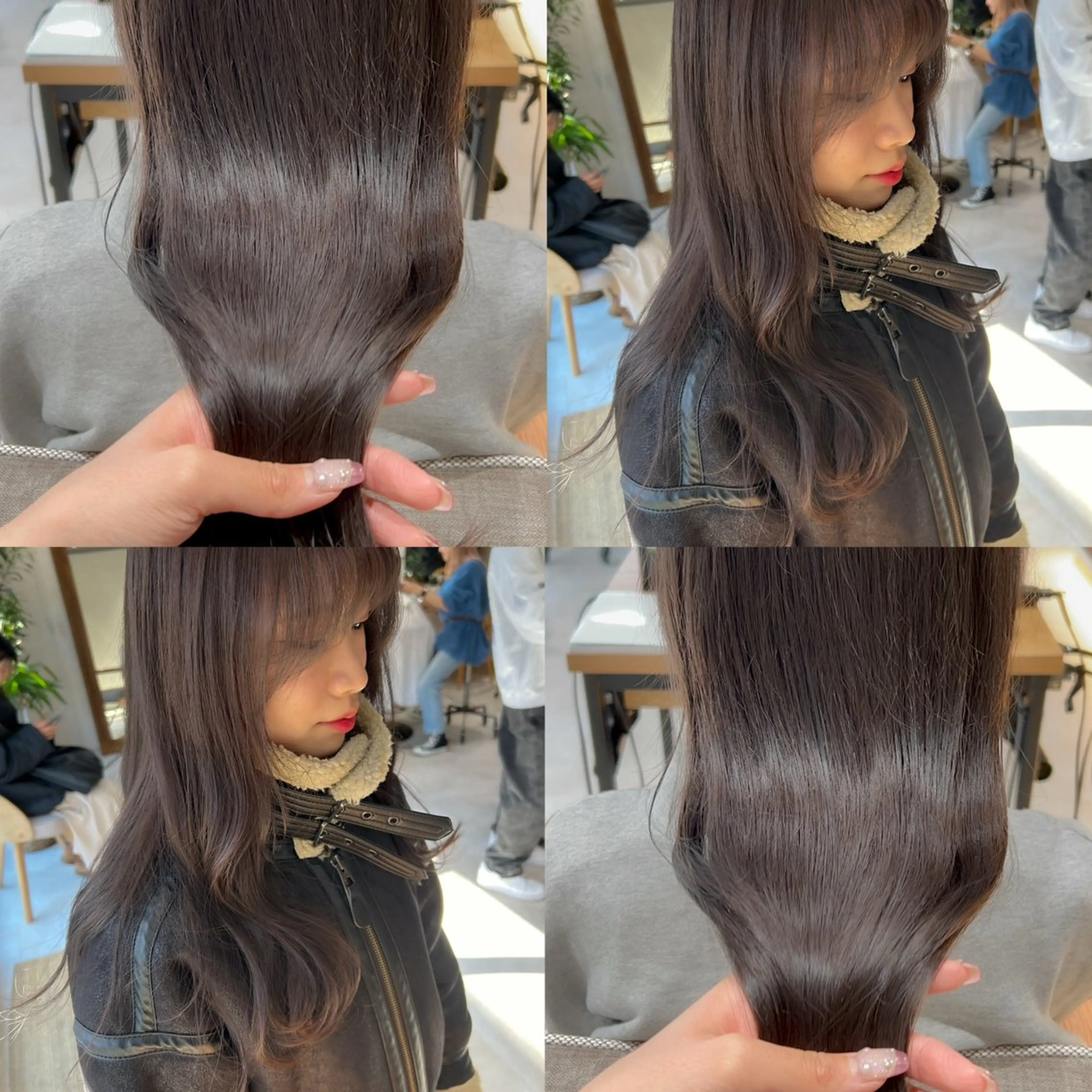 セミロング カラー グレージュ カット ヘアカラー トリートメント 🎀髪質改善・艶髪カ ラー🎀YUMEKAのヘアスタイル