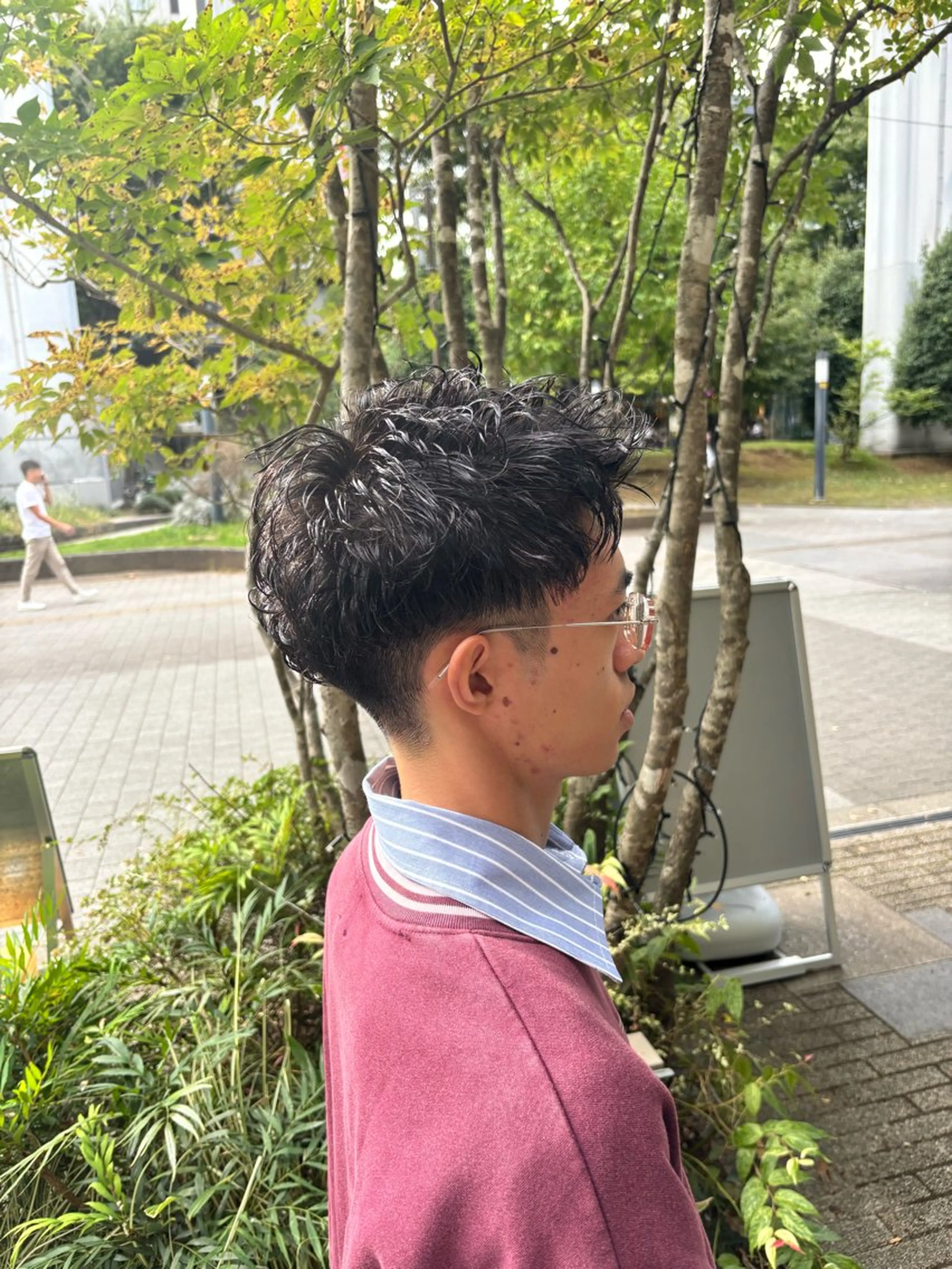 ミディアム カラー パーマ メンズ カット パーマ トリートメント 加藤 愛実のヘアスタイル