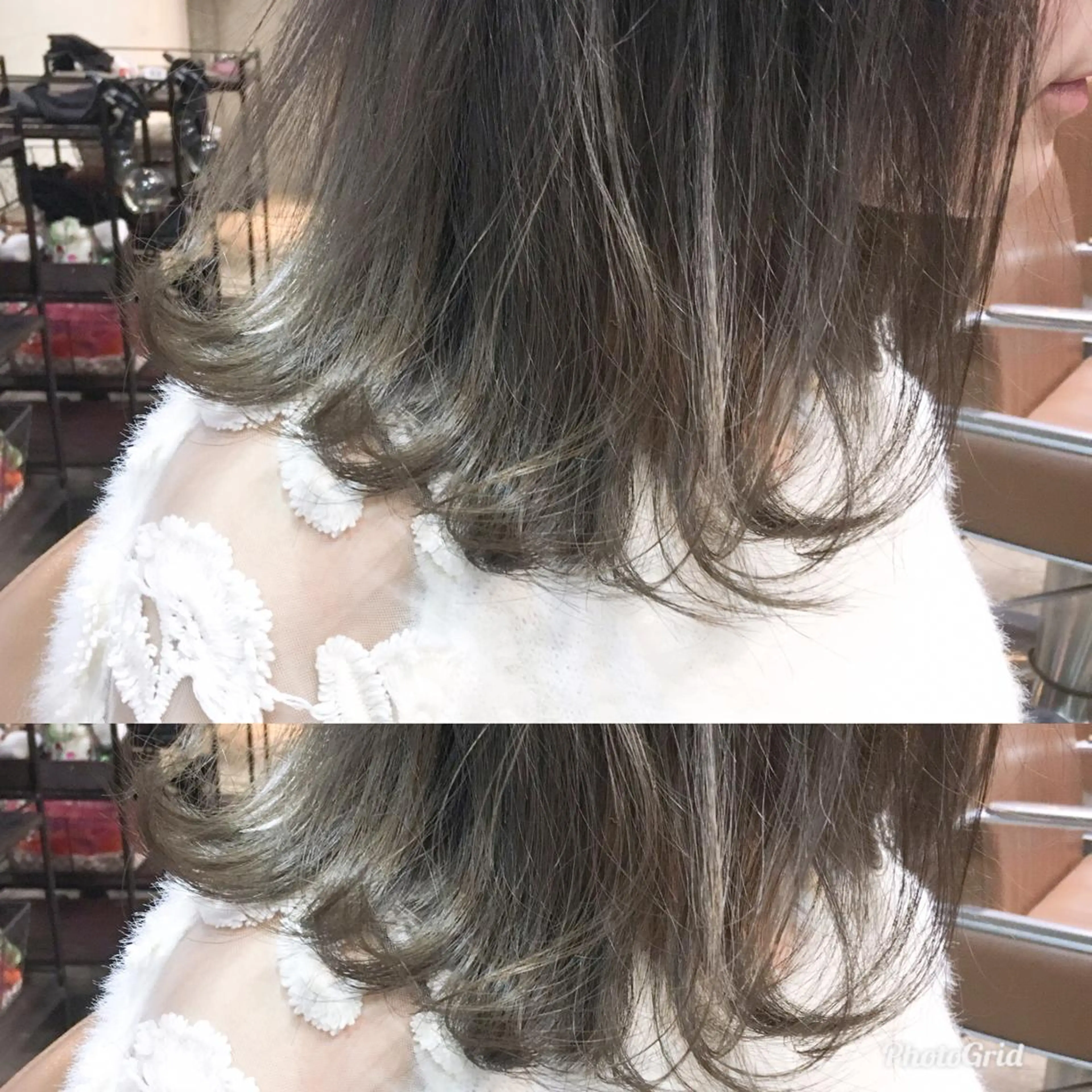 ミディアム カラー グラデーションカラー グレージュ 北條 優輝のヘアスタイル