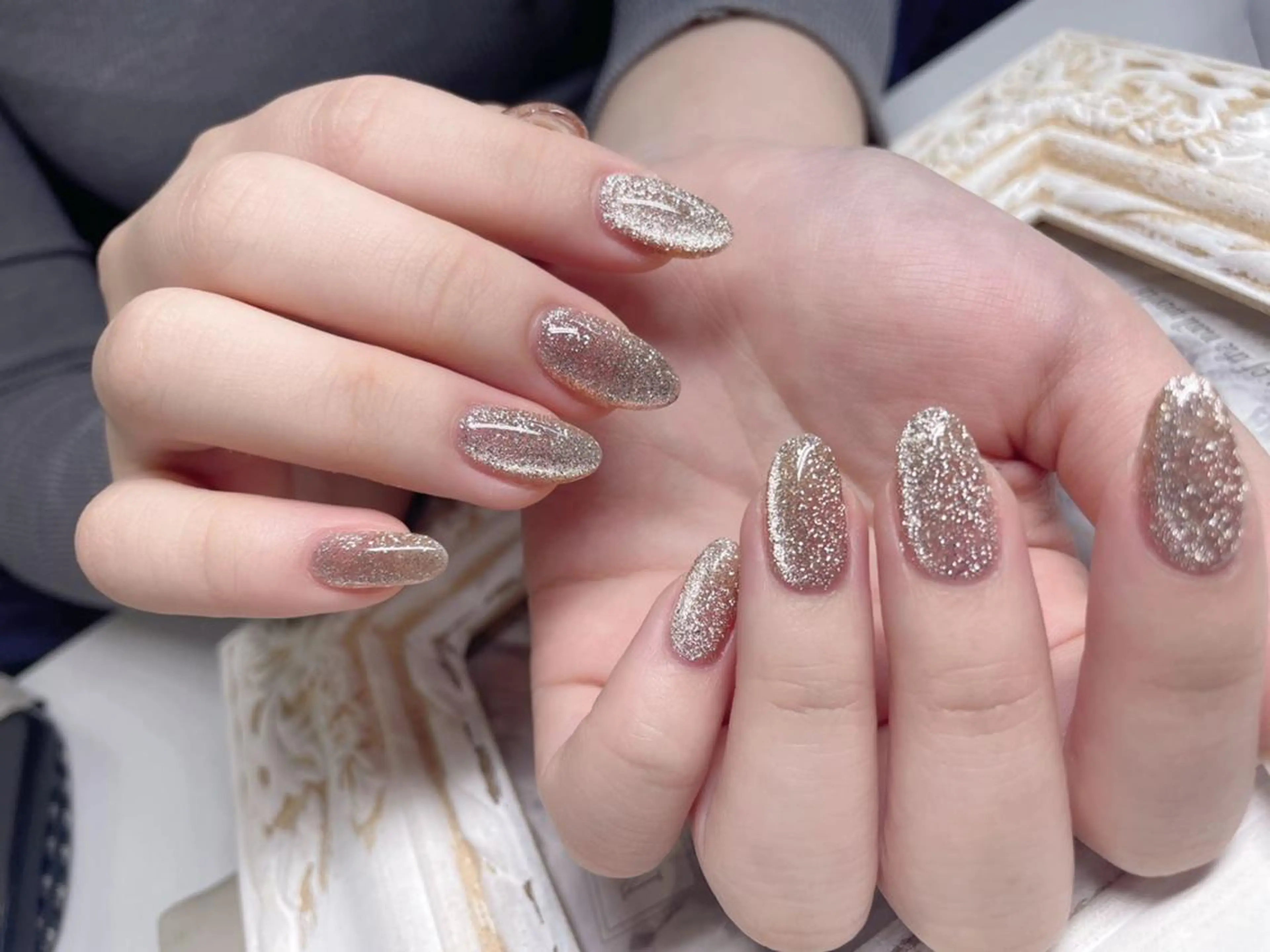 ネイル 長さ出し フットネイル フレンチネイル ジェルネイル ガラスフレンチ ハンドネイル AB マツエクネイルサロンのネイルデザイン