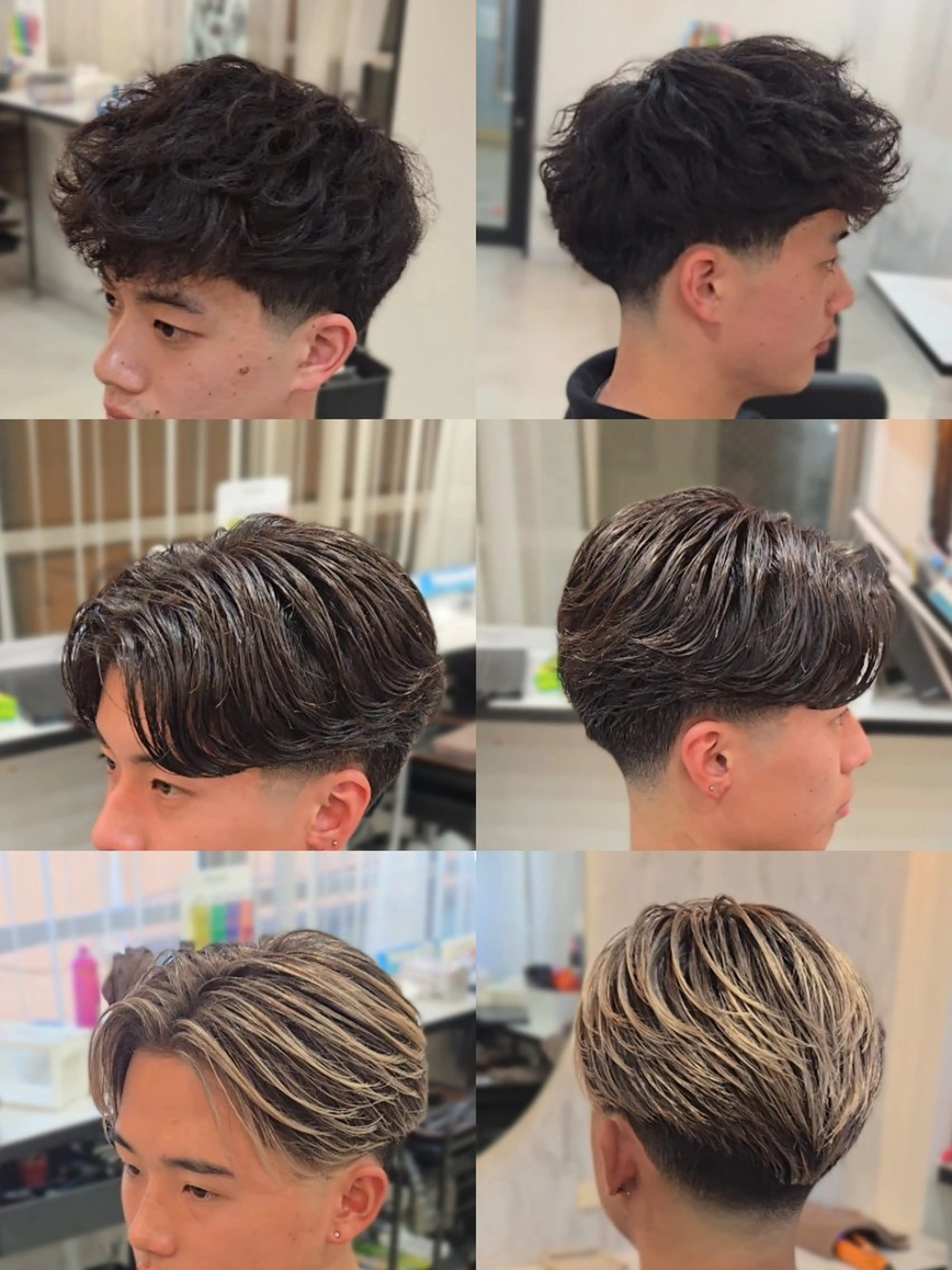 メンズ パーマ ミディアム ミディアムパーマ メンズバレイヤージュ フェードカット メンズパーマ 外国人風カラー カット パーマ ヘアセット Lapis 名古屋駅前店所属・LEN名古屋/パーマ 海外ヘア/メンズ特化のヘアスタイル