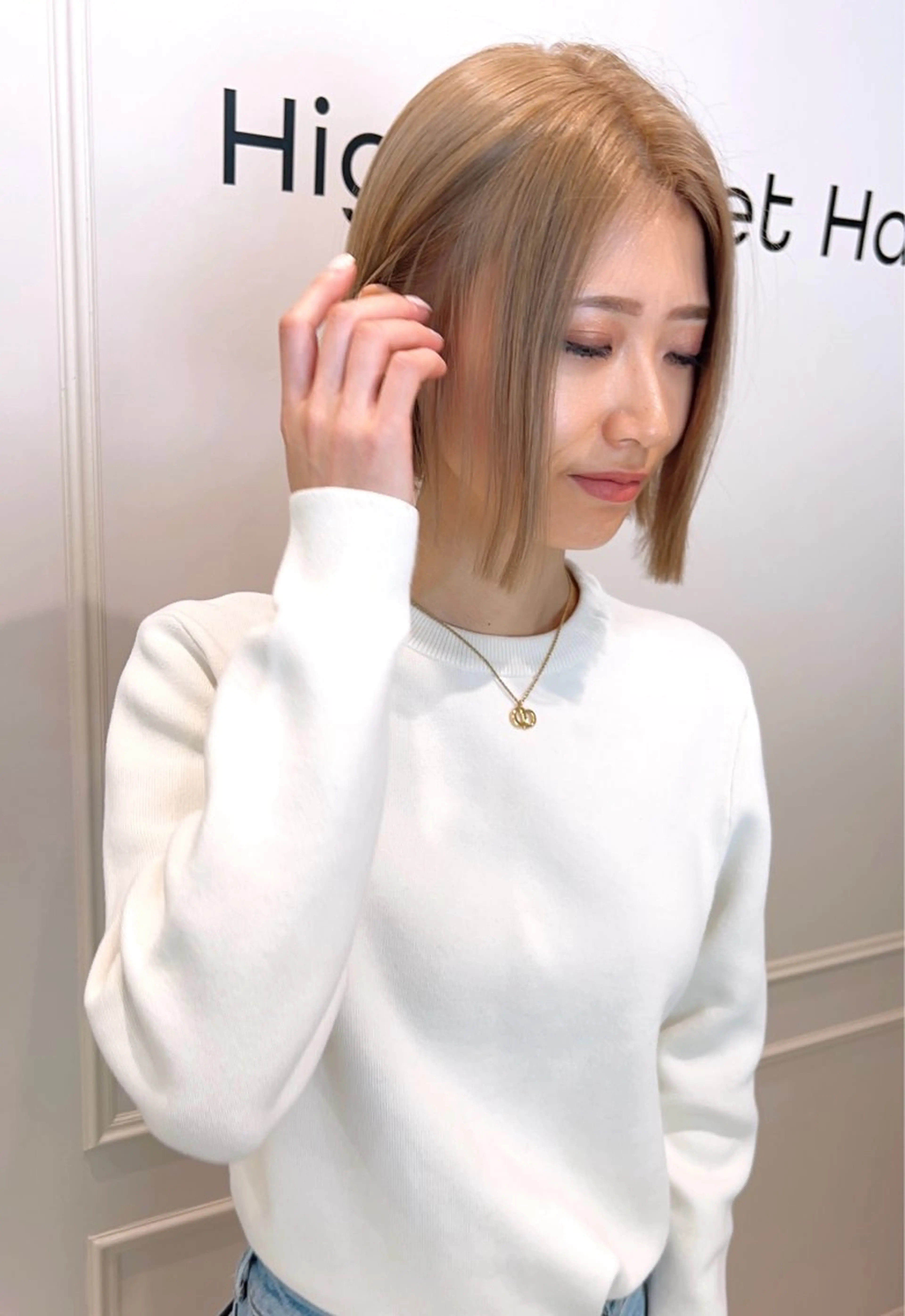 ミディアム カラー ボブ カット ヘアカラー 安藤 明日翔のヘアスタイル