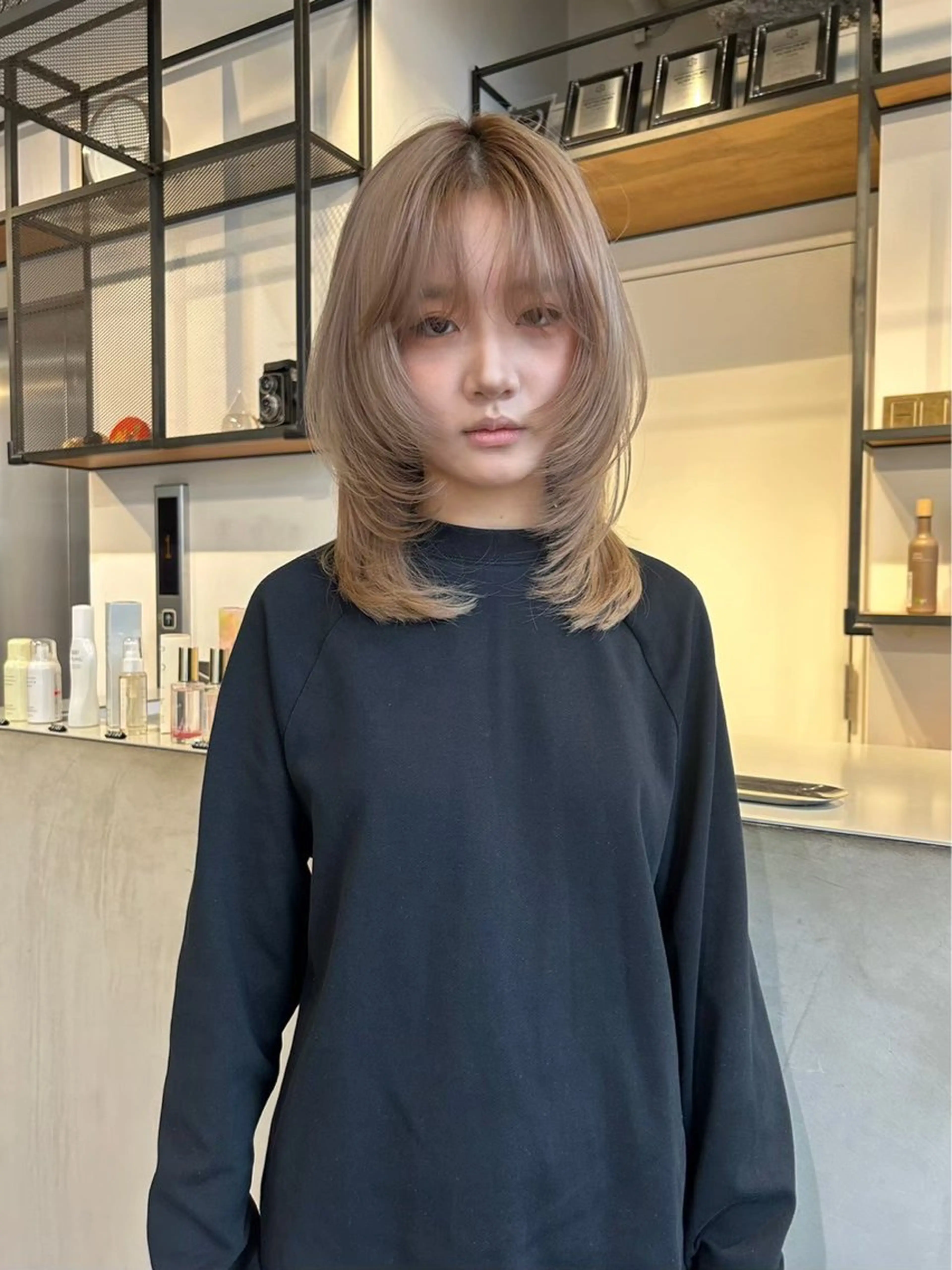 セミロング 🎀縮毛矯正／ カットパーマ／りんのヘアスタイル