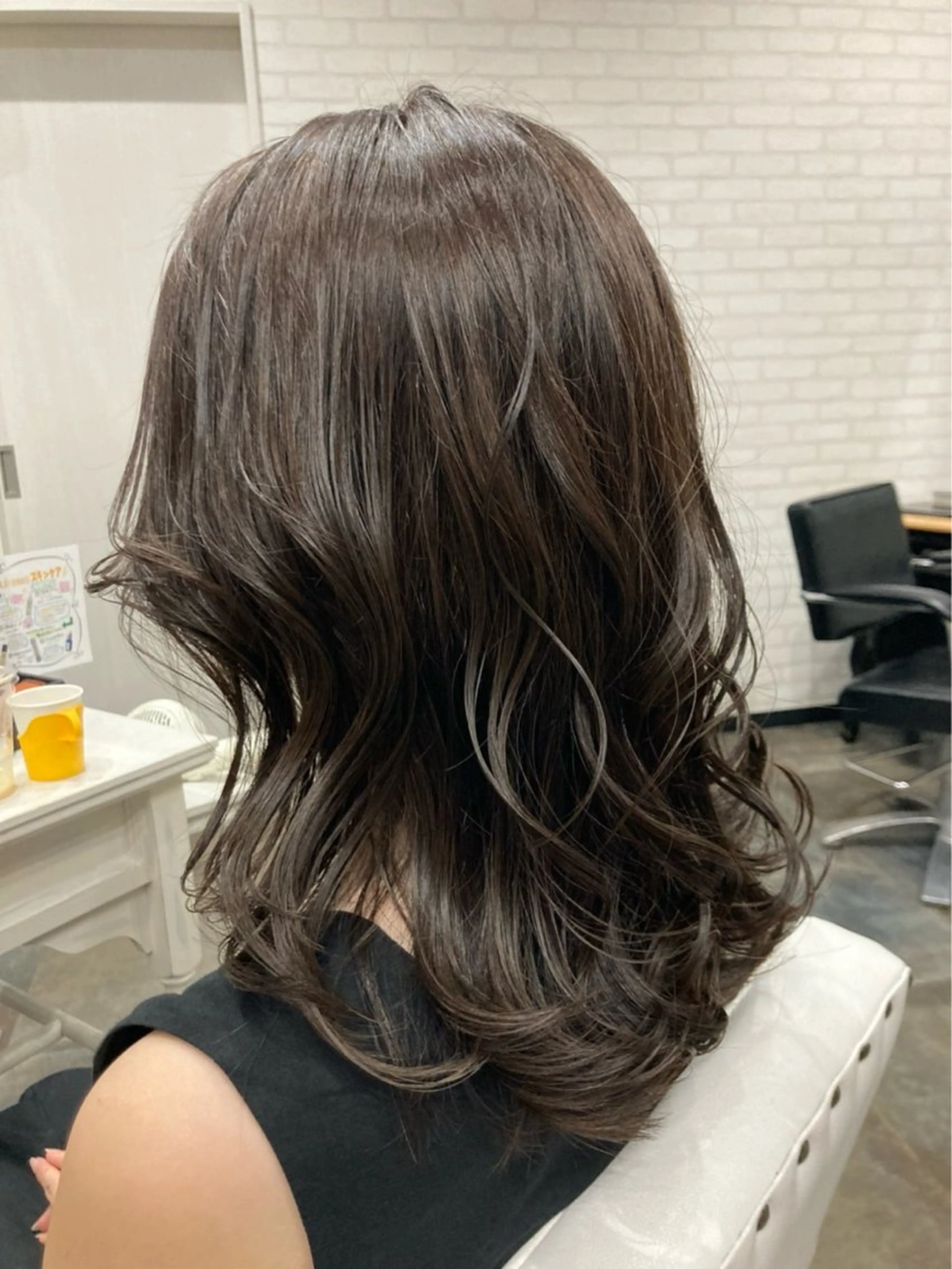 ミディアム ボブレイヤー ミディアムパーマ ミストバング ボブ ハイライト The Apartment of Solon Citta 船橋609所属・髪質改善/縮毛矯正/ 美髪/個室/ハラのヘアスタイル
