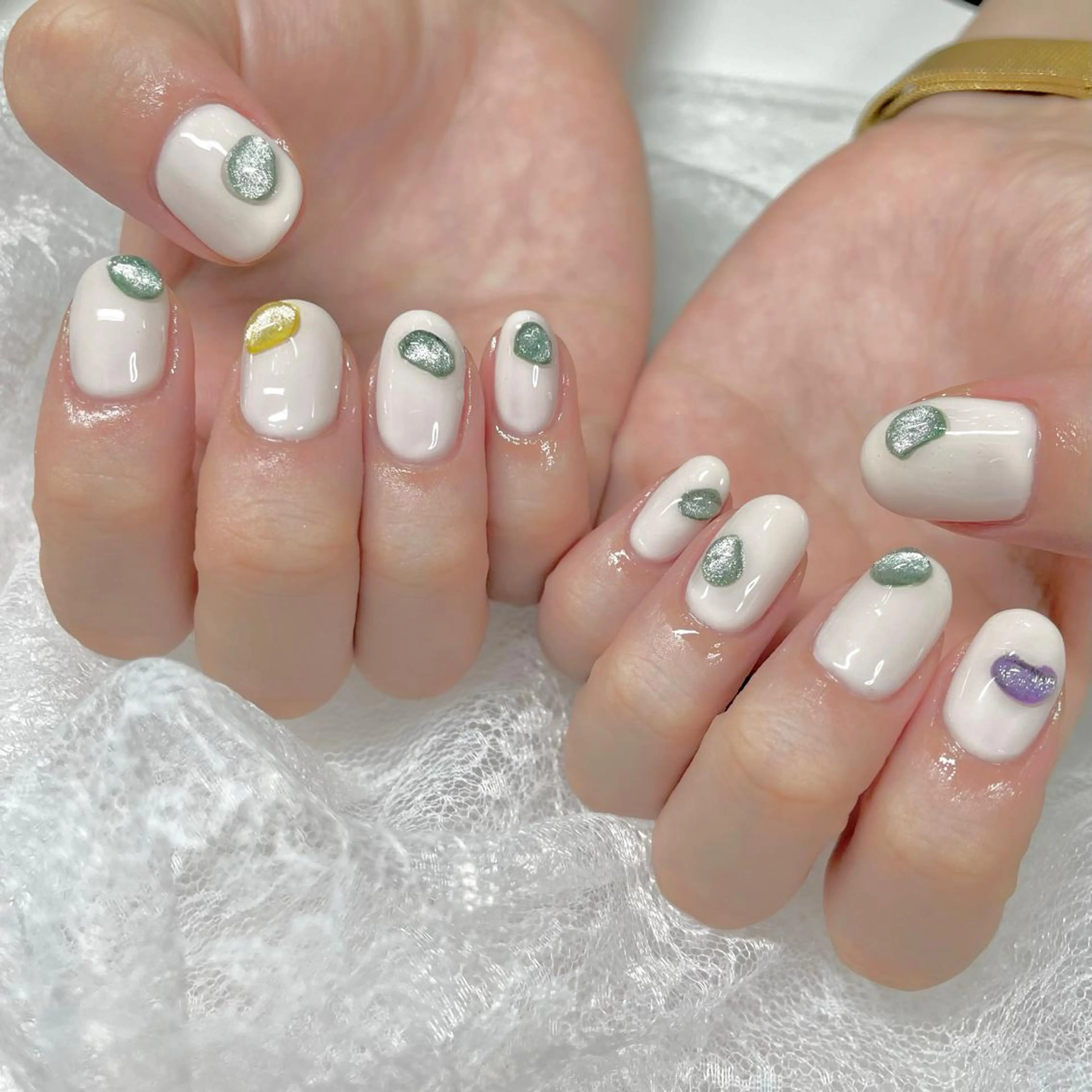 ネイル ジェルネイル ニュアンスネイル パラジェル ぷっくりネイル J terrace Nailのネイルデザイン