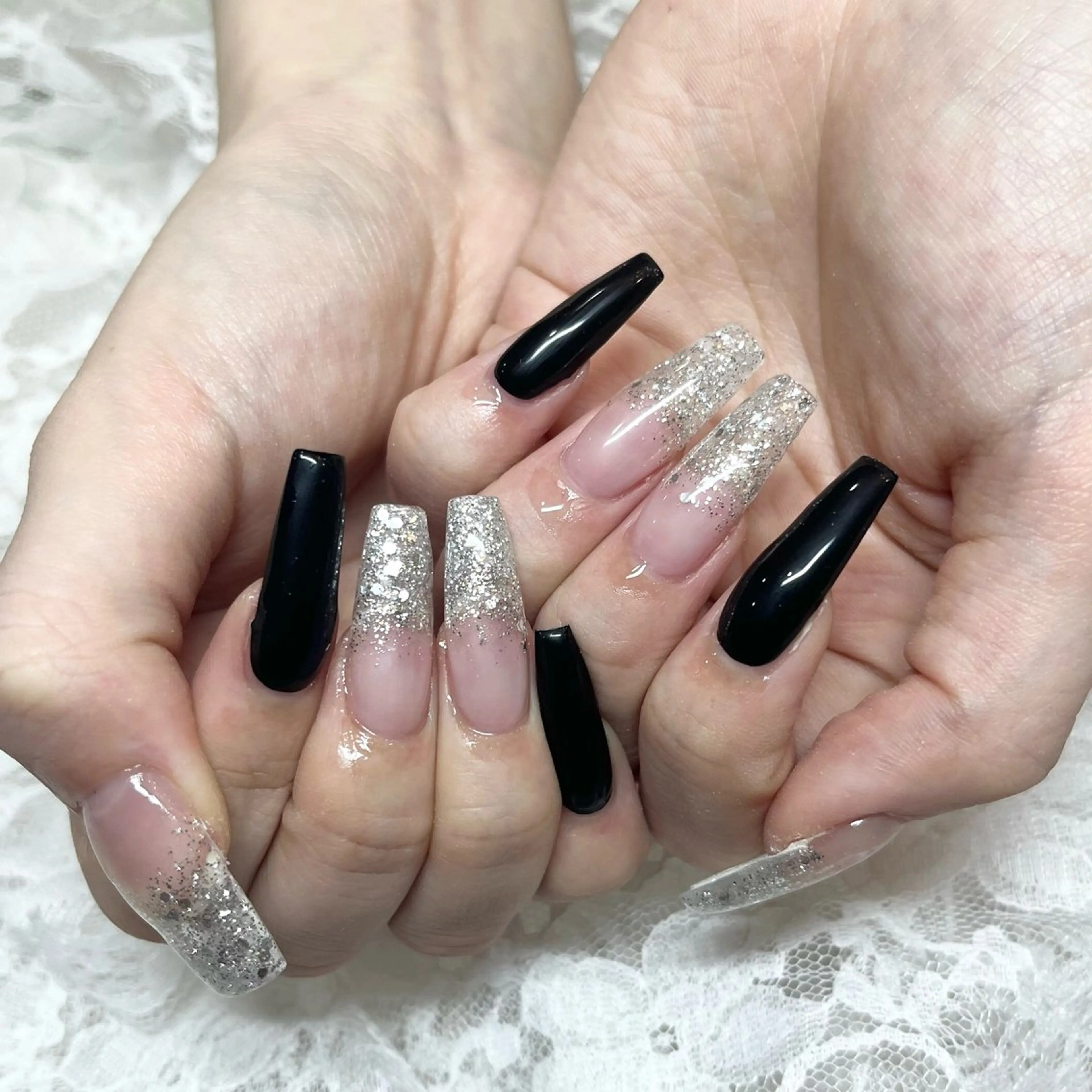 ネイル 長さ出し ラメ(グリッター) ラメグラデーション ワンカラーネイル ネイルチップ ハンドネイル Nail Salon Elpis所属・Nail Salon Elpisのネイルデザイン