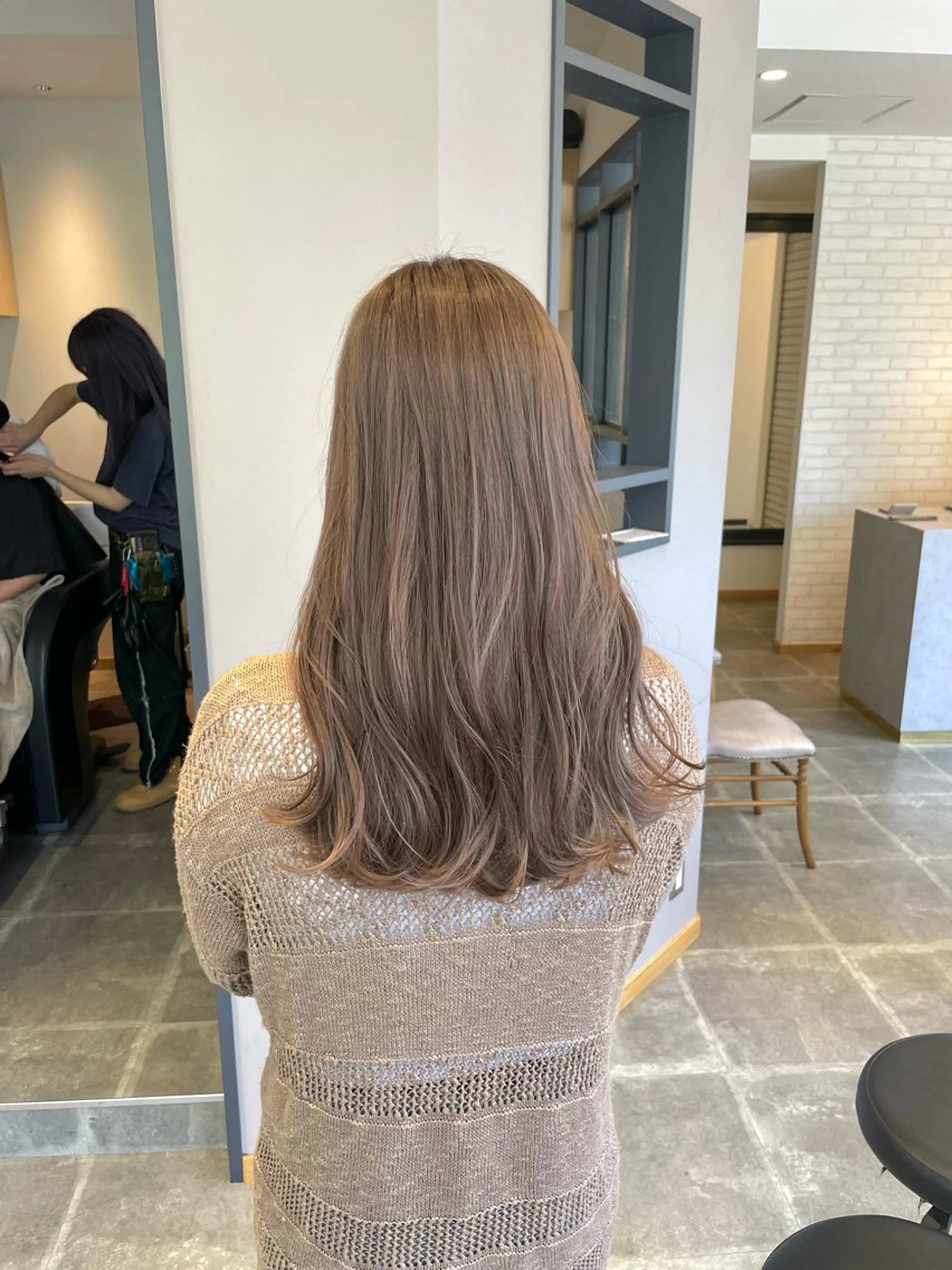 ロング カラー カット ヘアカラー トリートメント 西村 れいのヘアスタイル