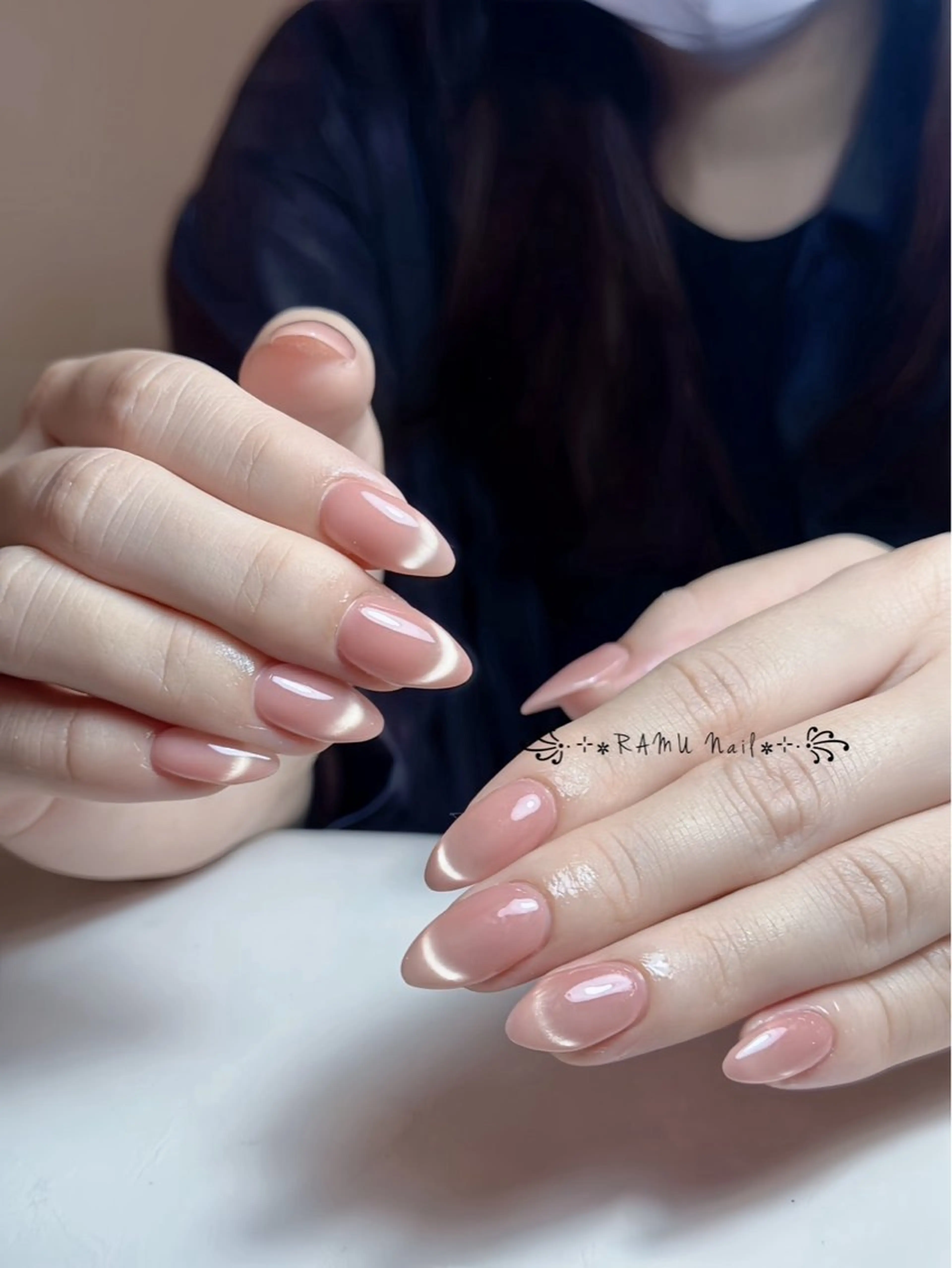 ネイル キラキラネイル マグネットネイル ミラーネイル ピンク 夏ネイル ハンドネイル RAMU Nail 恵比寿店のネイルデザイン