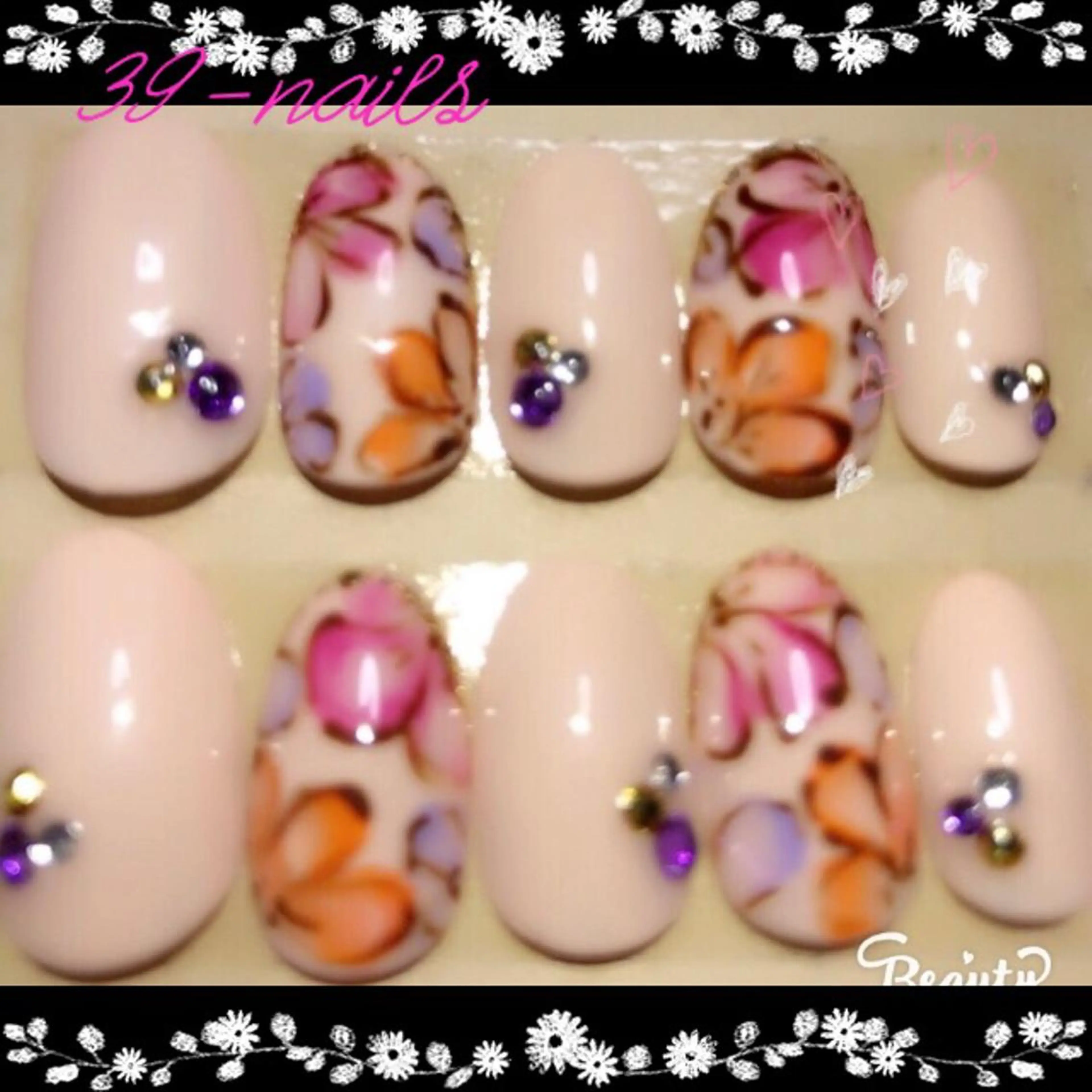 ネイル アートネイル フラワーネイル シンプルネイル ストーンネイル 39-nails EharaMikuのネイルデザイン