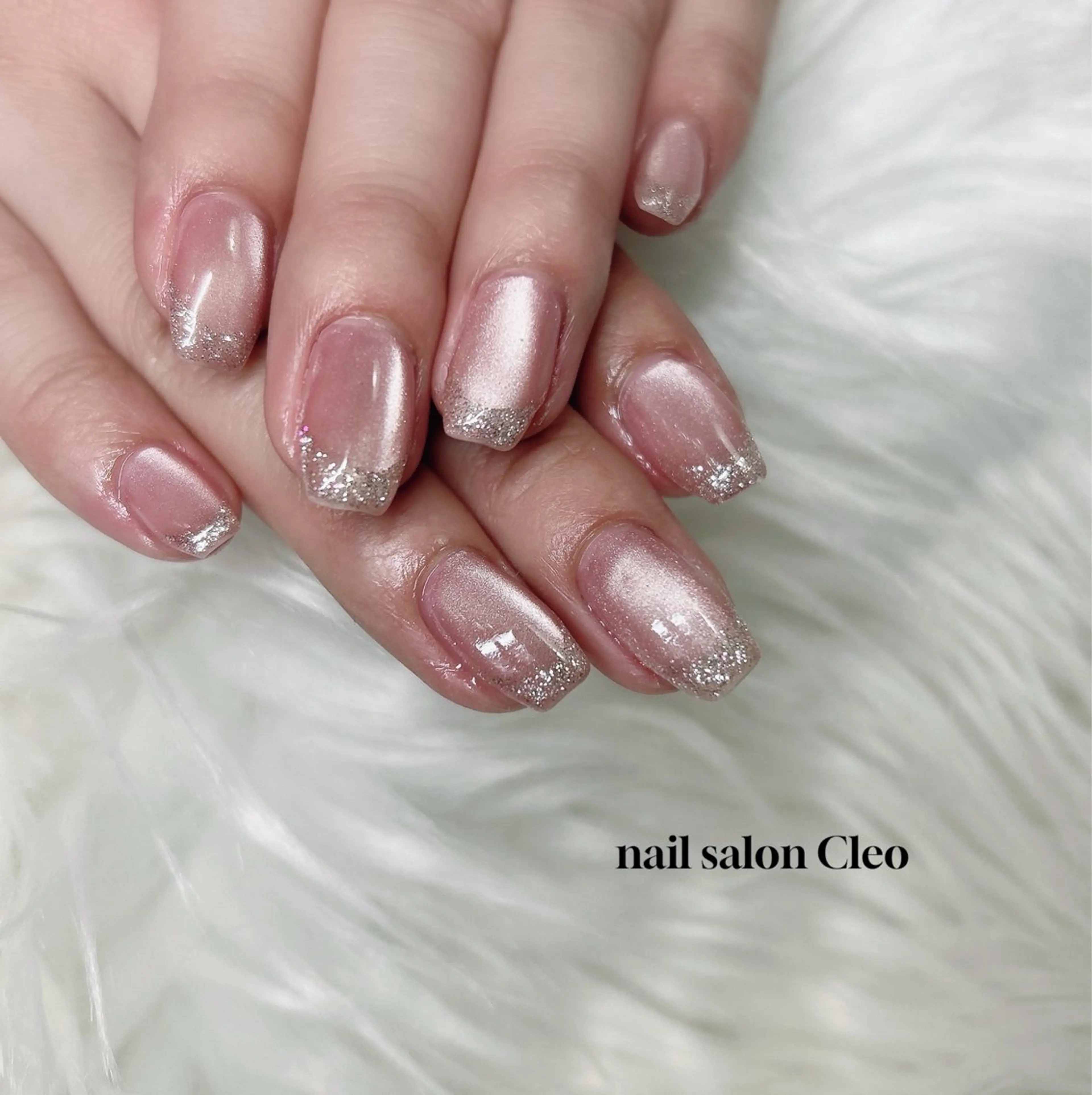 ネイル フラッシュネイル フレンチネイル ジェルネイル キラキラネイル マグネットネイル Cleo クレオのネイルデザイン