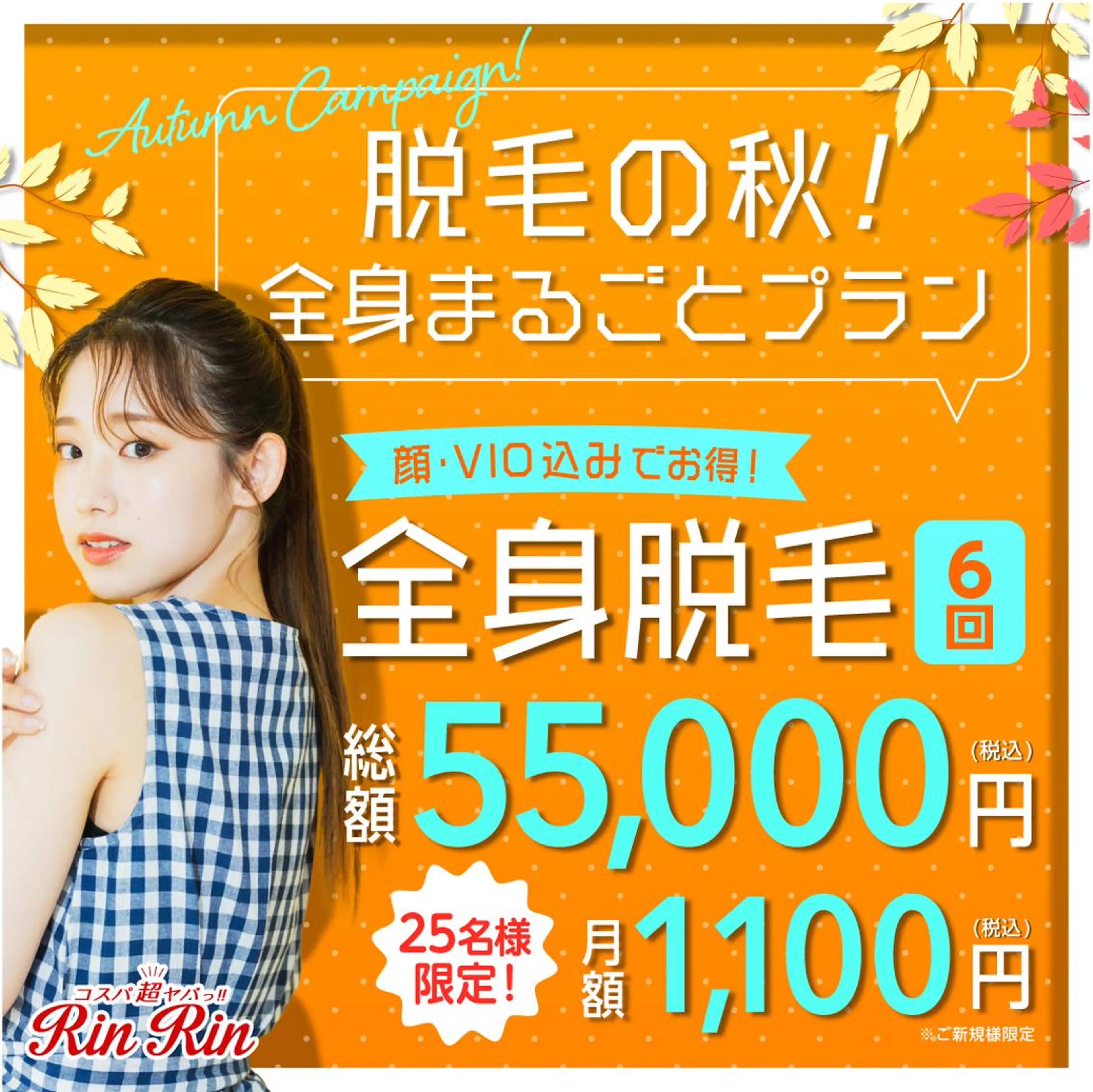 全身脱毛6回（顔・VIO含む）　月々1,100円の写真