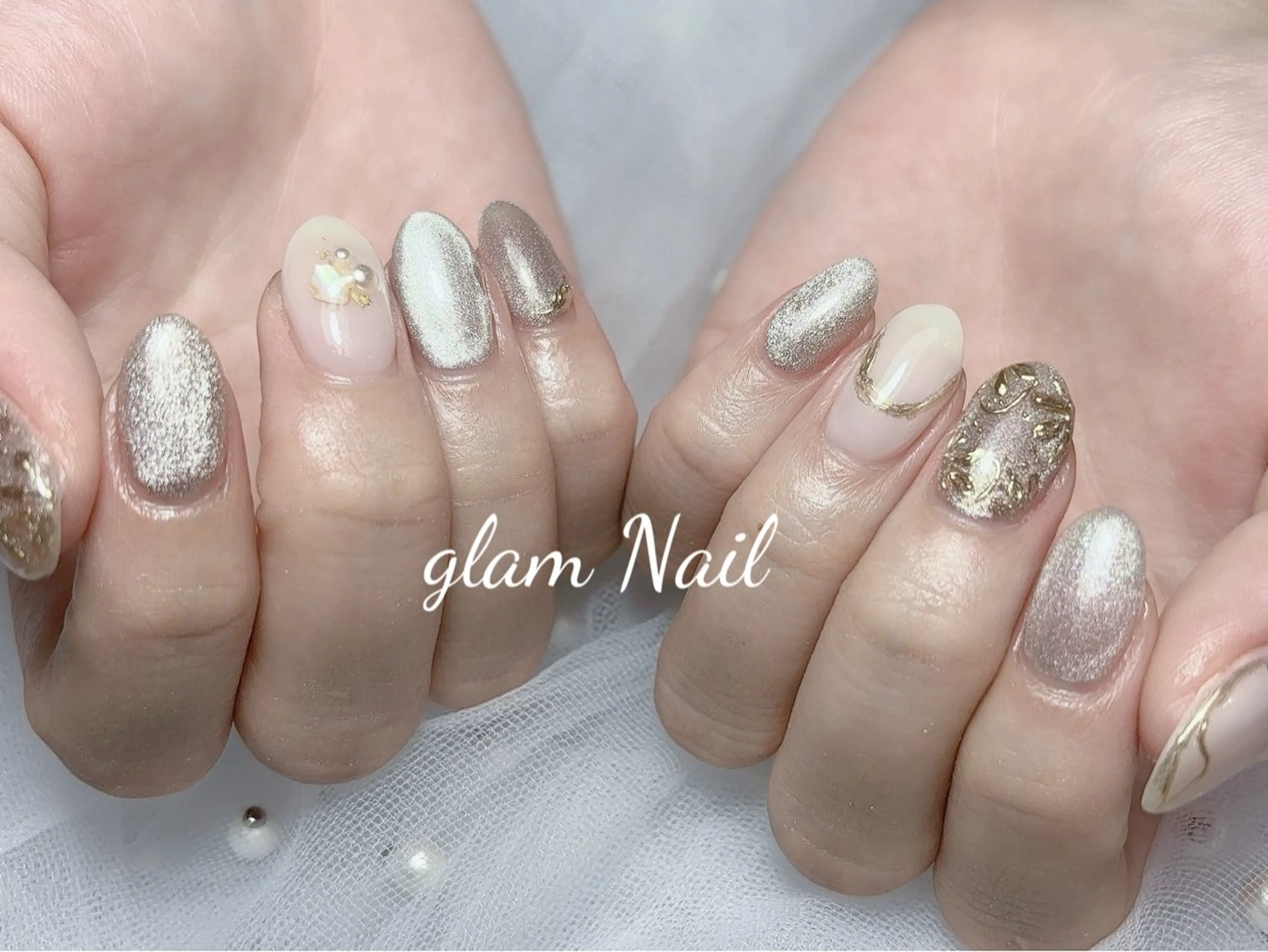 ネイル ハンドネイル エツメ💅 長さだし🎀デザインのネイルデザイン