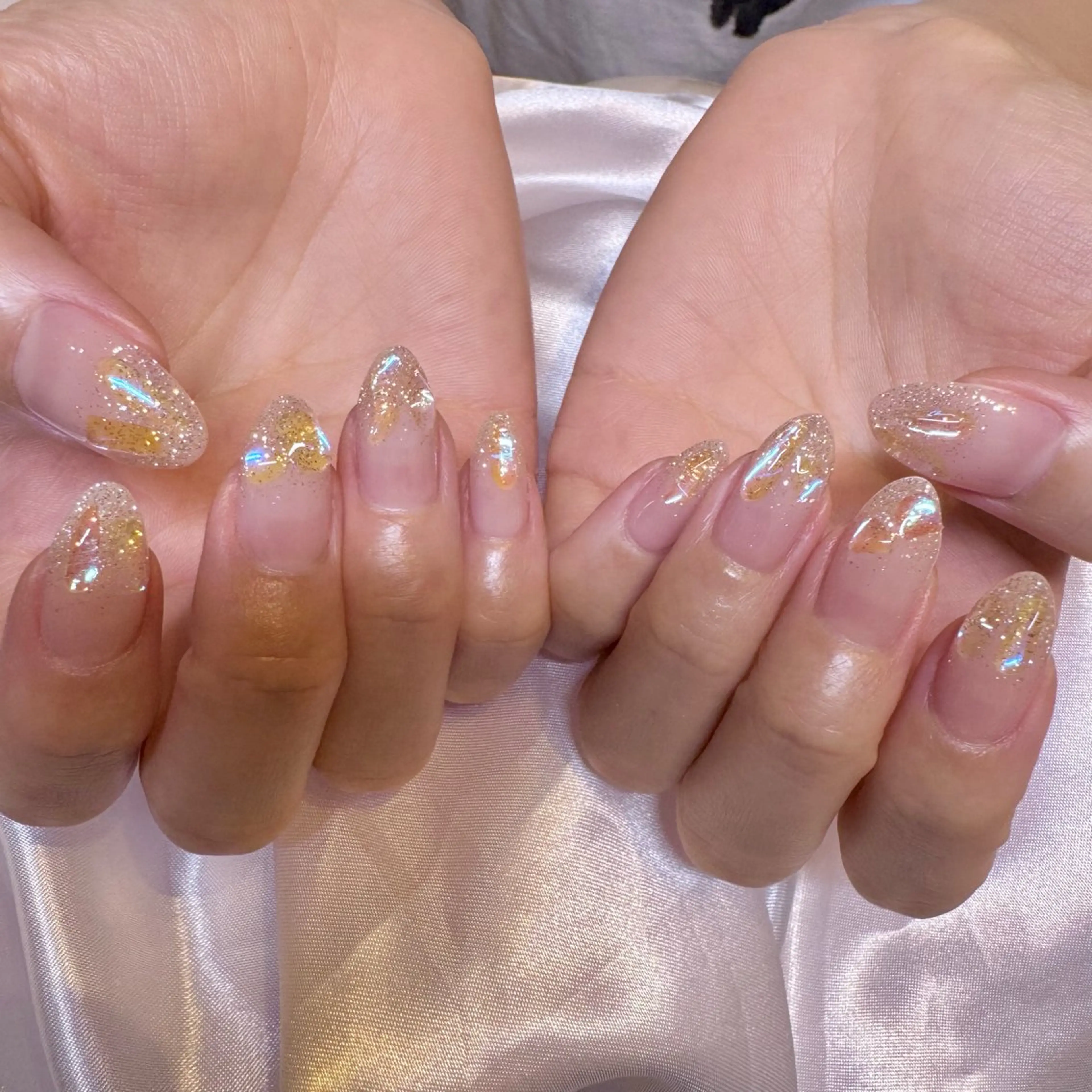 ネイル 氷ネイル・うるうるネイル 夏ネイル ハンドネイル nail salon e'mu💐のネイルデザイン
