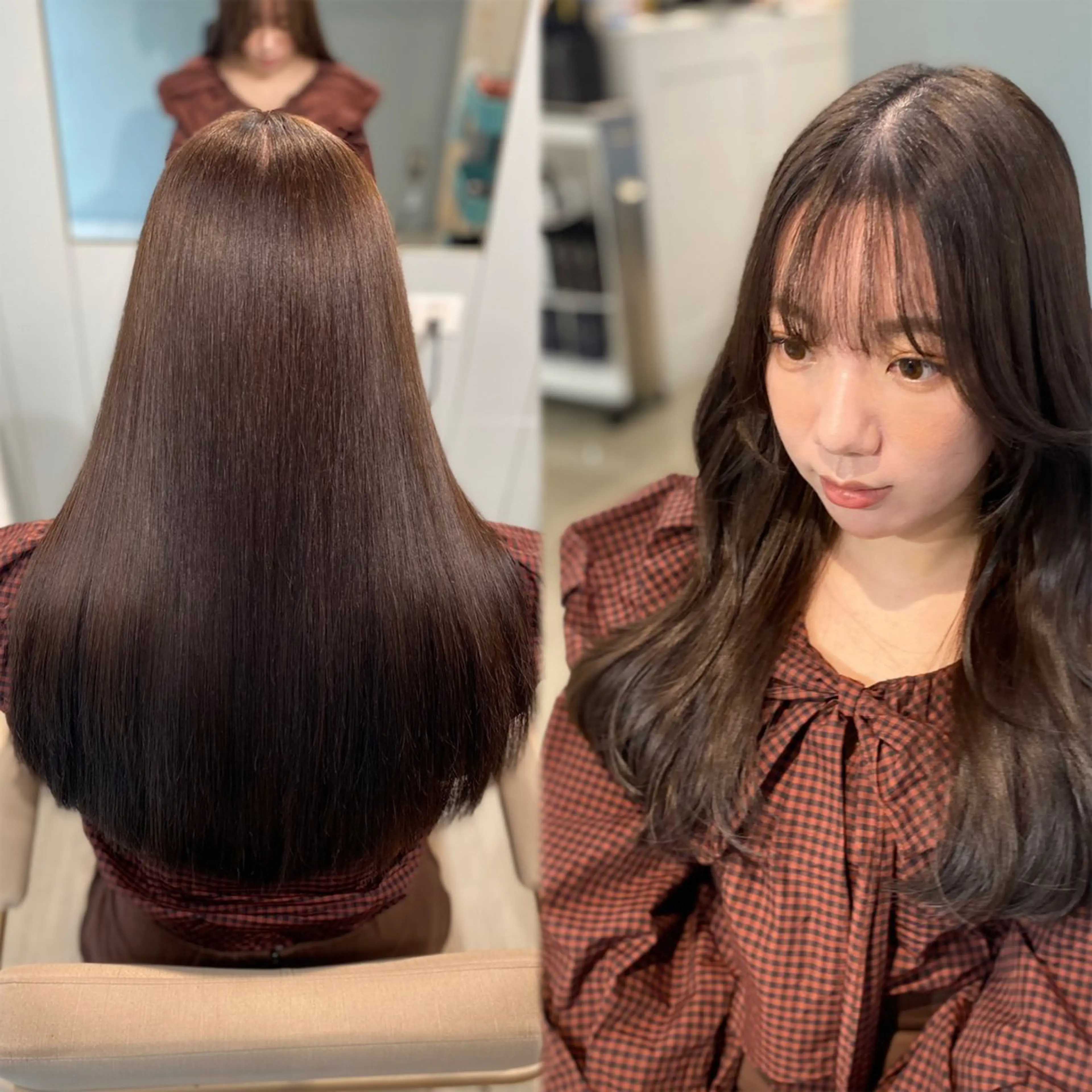 ロング カラー ヘアアレンジ 髪質改善 トリートメント カット ヘアカラー トリートメント 韓国風レイヤーカット 💎髪質改善"yuiのヘアスタイル