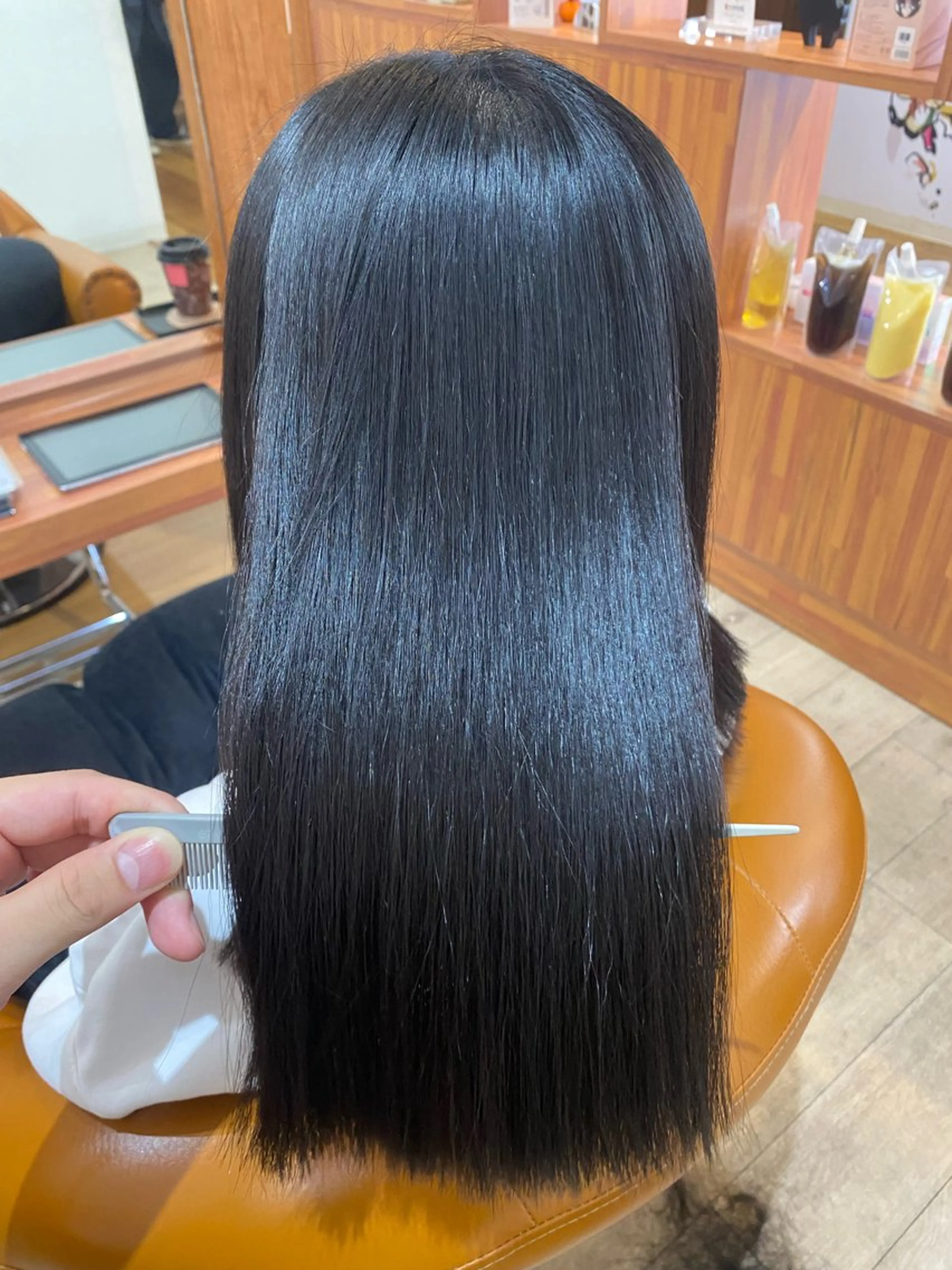 ロング パーマ 髪質改善 ストレートパーマ カット 縮毛矯正 縮毛矯正とレイヤー カット/杉村凜汰郎のヘアスタイル