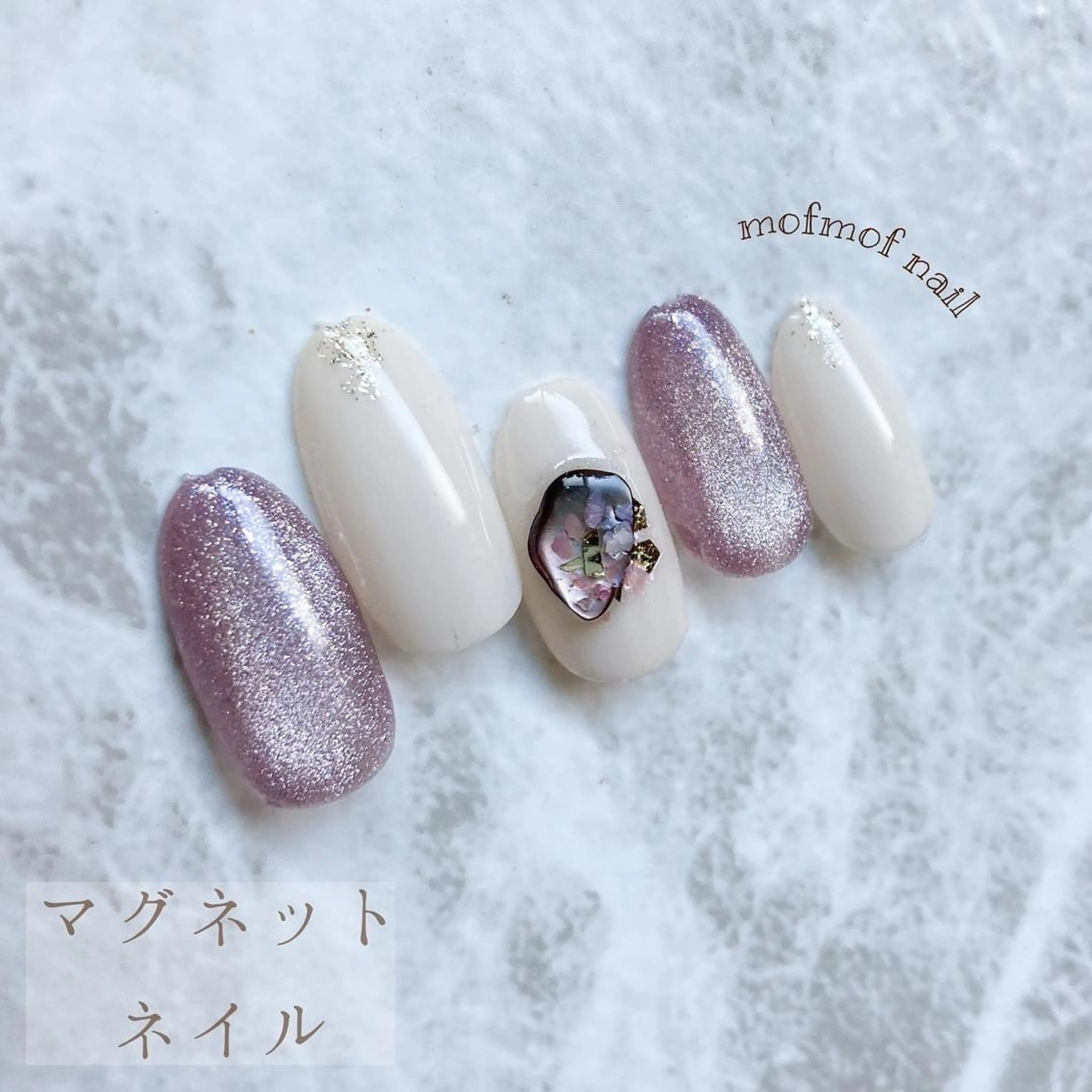 ネイル マグネットネイル ニュアンスネイル ハンドネイル mofmofnail 🌿shimizuのネイルデザイン