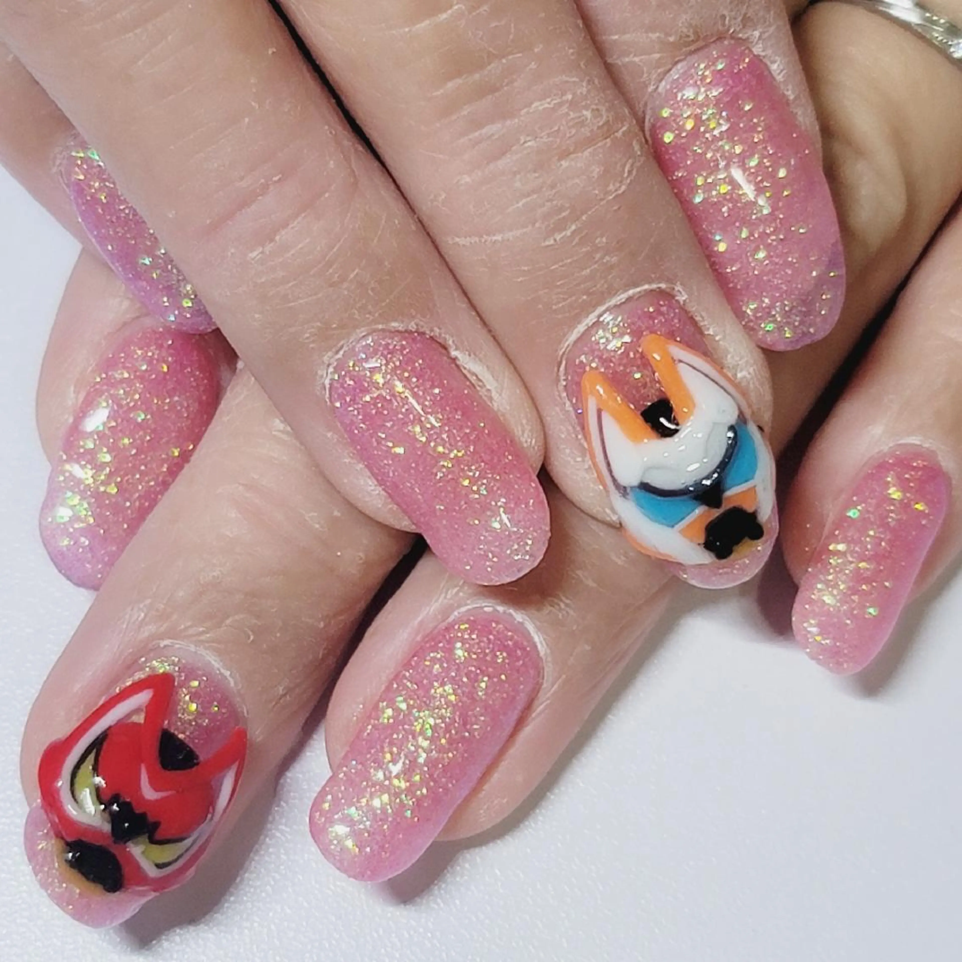 ネイル アートネイル ラメ(グリッター) ワンカラーネイル ピンク ハンドネイル よしだ ひろきのネイルデザイン