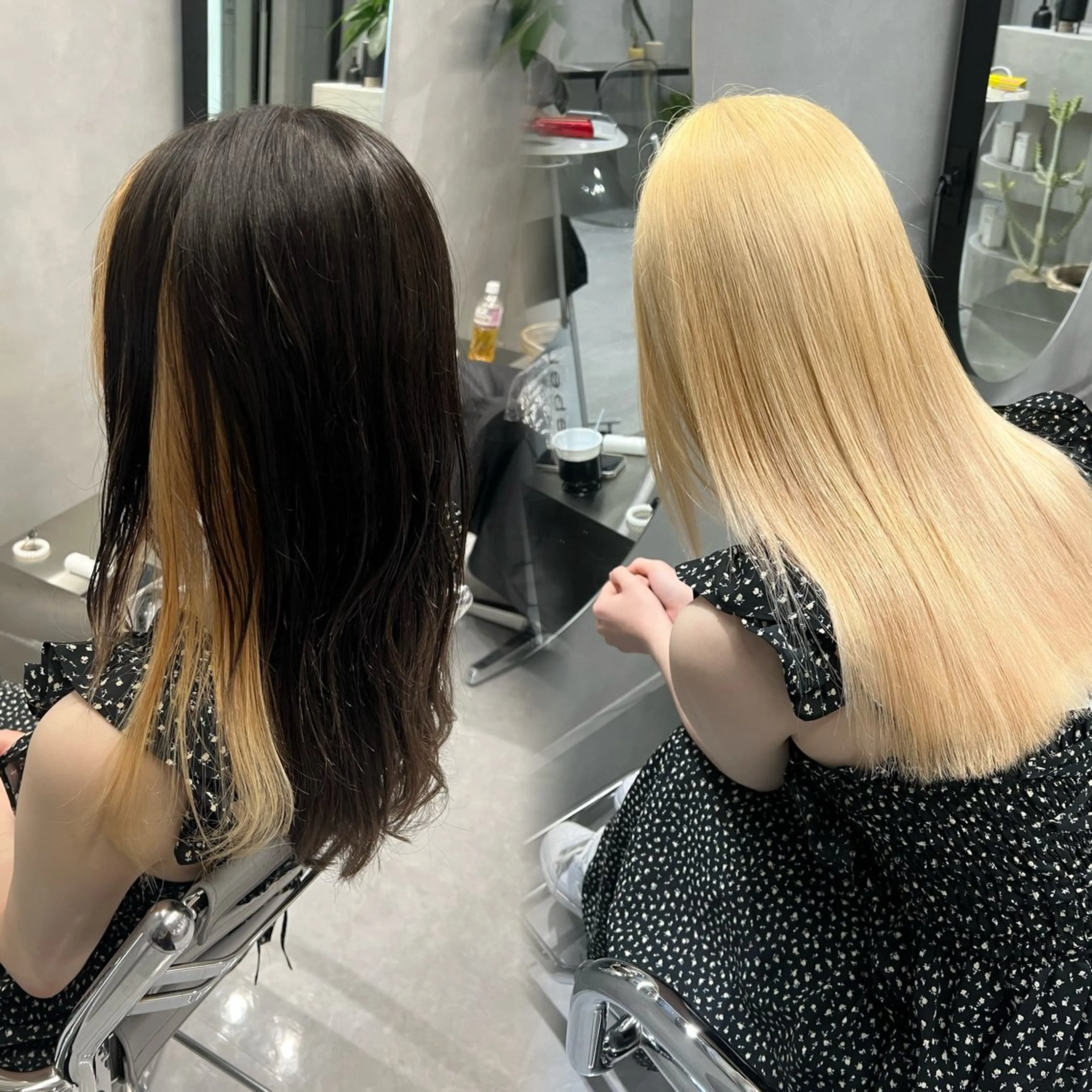 ミディアム 縮毛矯正 ヘアカラー デザイン🥇複雑履歴 ハイトーン特化のヘアスタイル