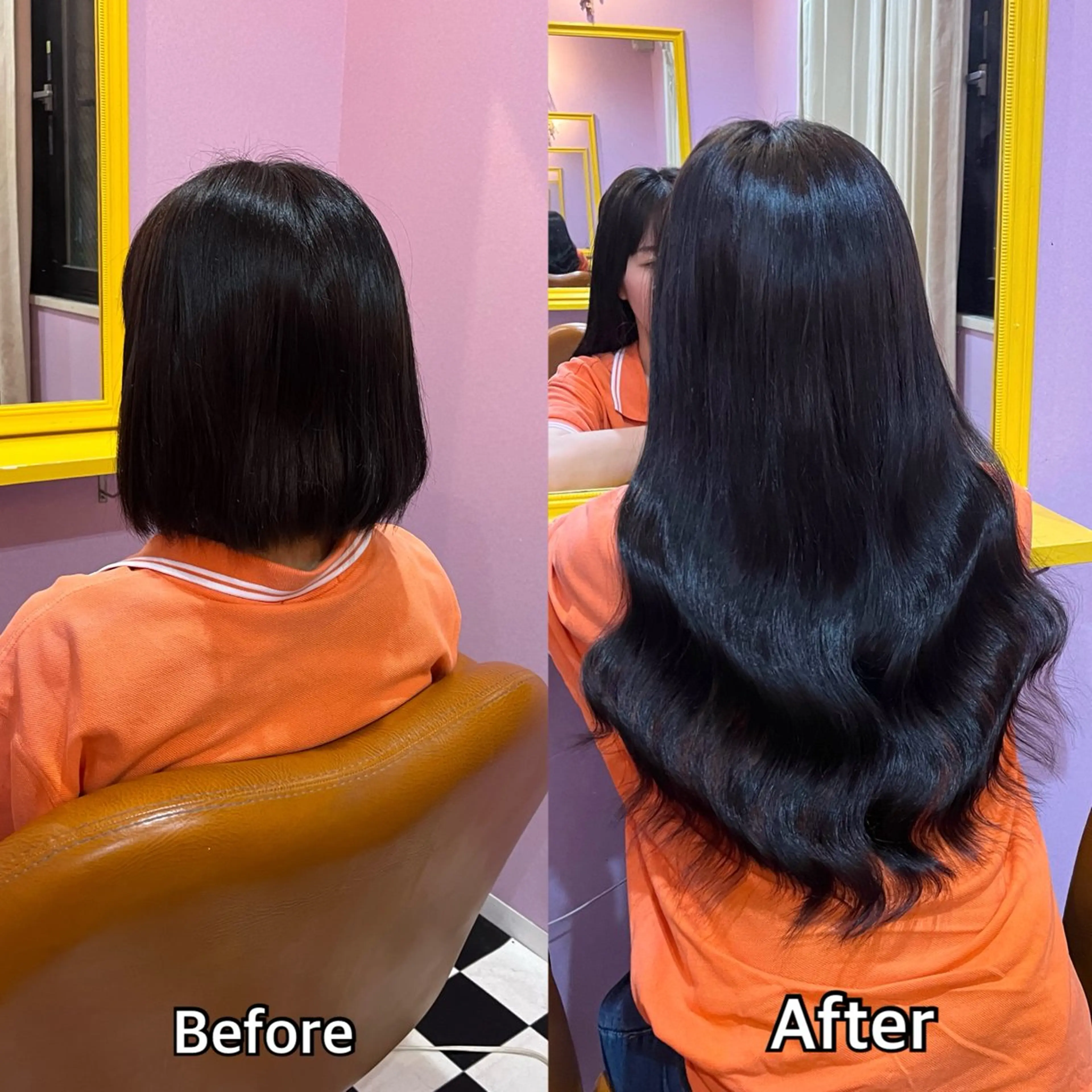 ロング シール＋ちび編み込み エクステ梅田🐨のヘアスタイル