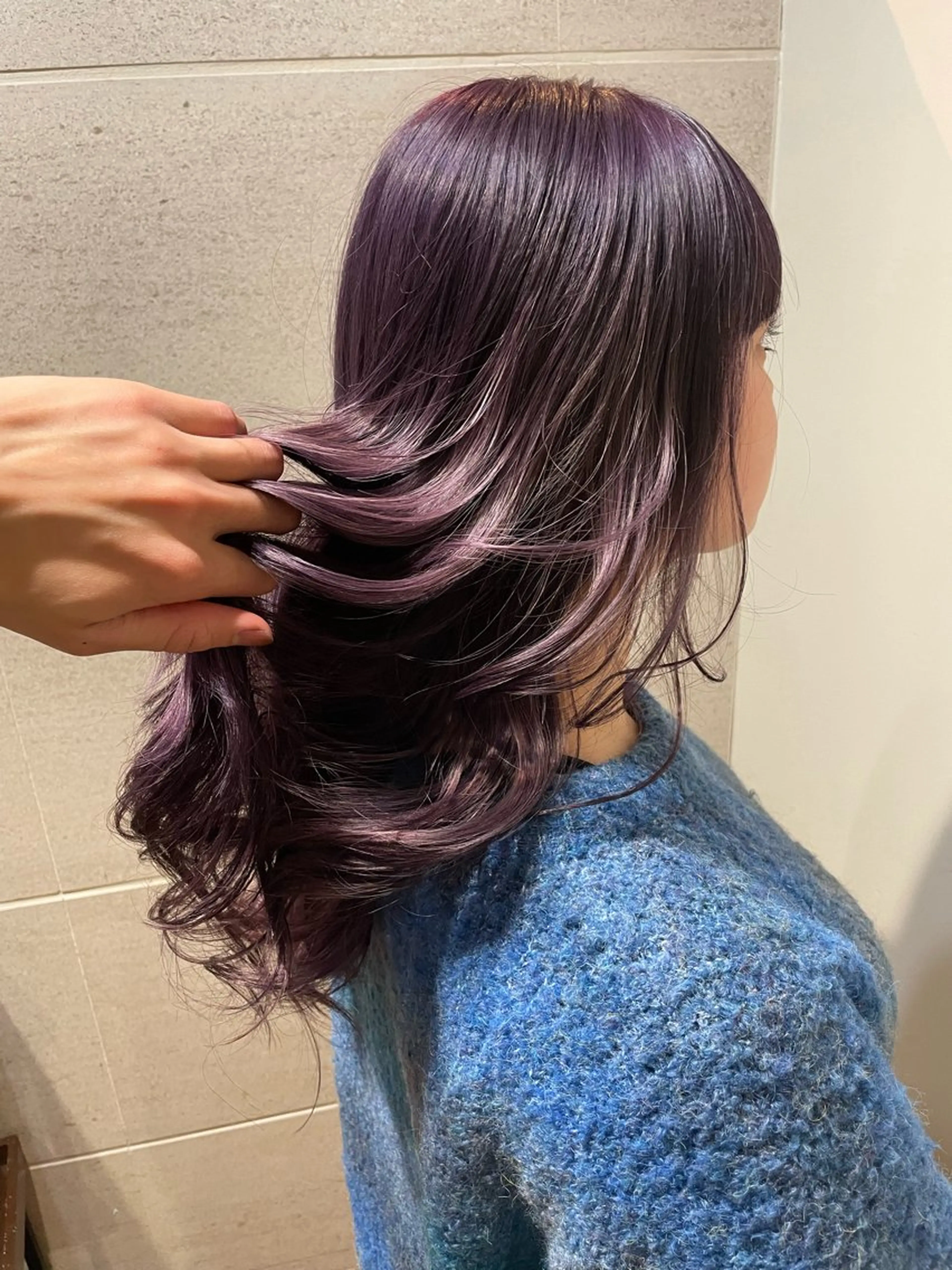 ロング カラー ブリーチ ラベンダーカラー ヘアカラー トリートメント 羽田翔大/ブリーチ/ ボブカット/店長のヘアスタイル