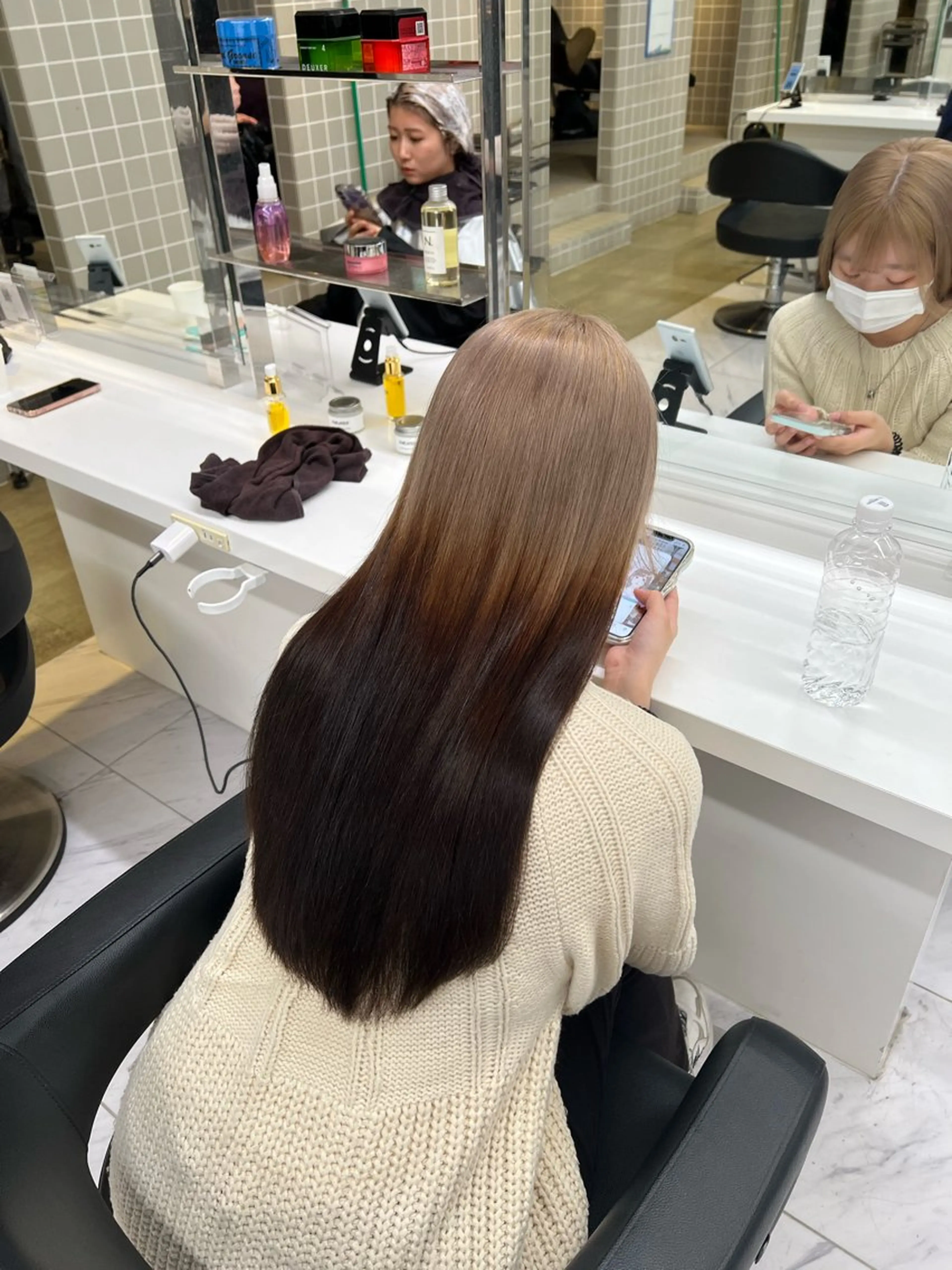 ロング カラー ヘアカラー トリートメント 韓国レイヤーカット /REIのヘアスタイル