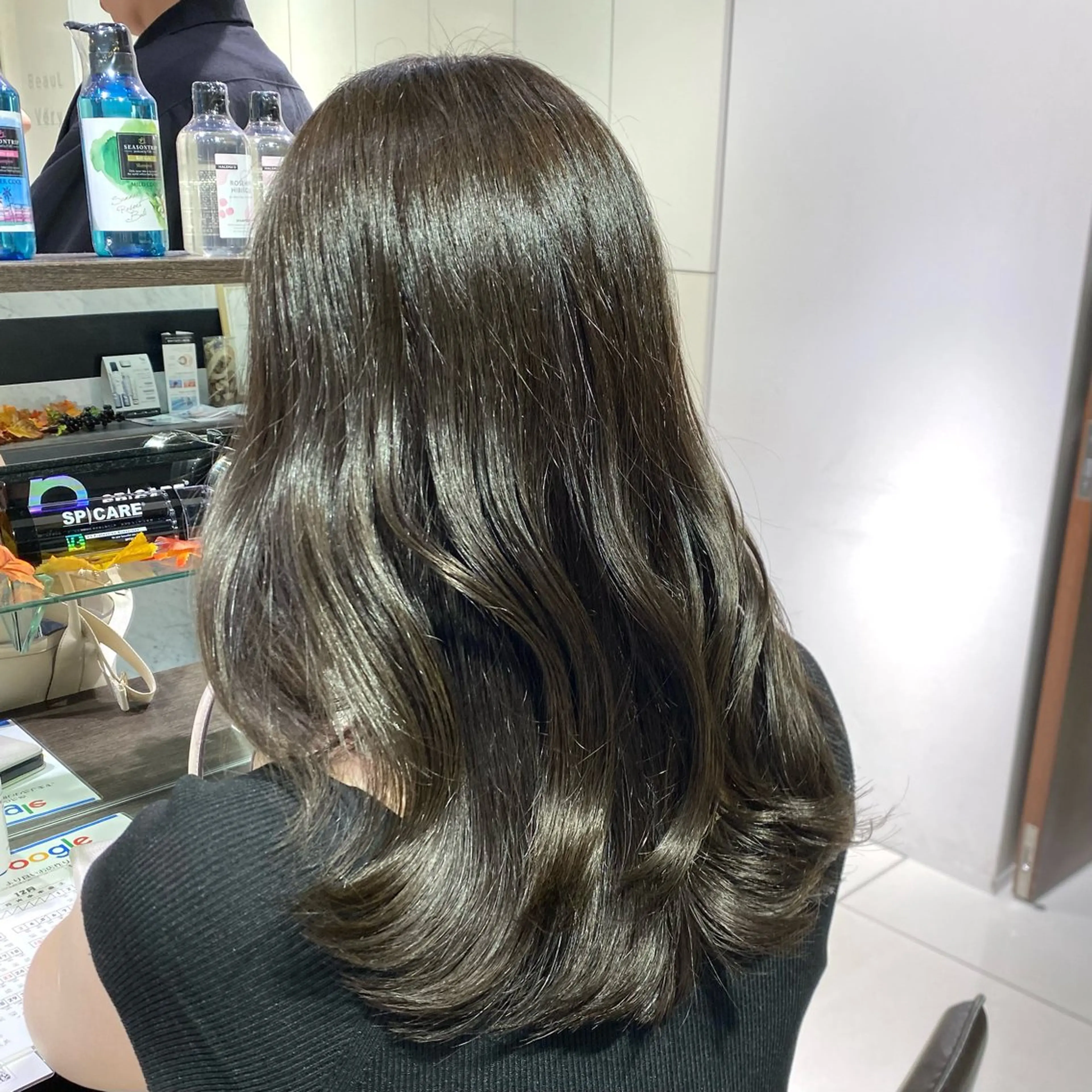 セミロング カラー ヘアアレンジ ヘアカラー ブリーチなしカラー /ベージュ/安形翔のヘアスタイル