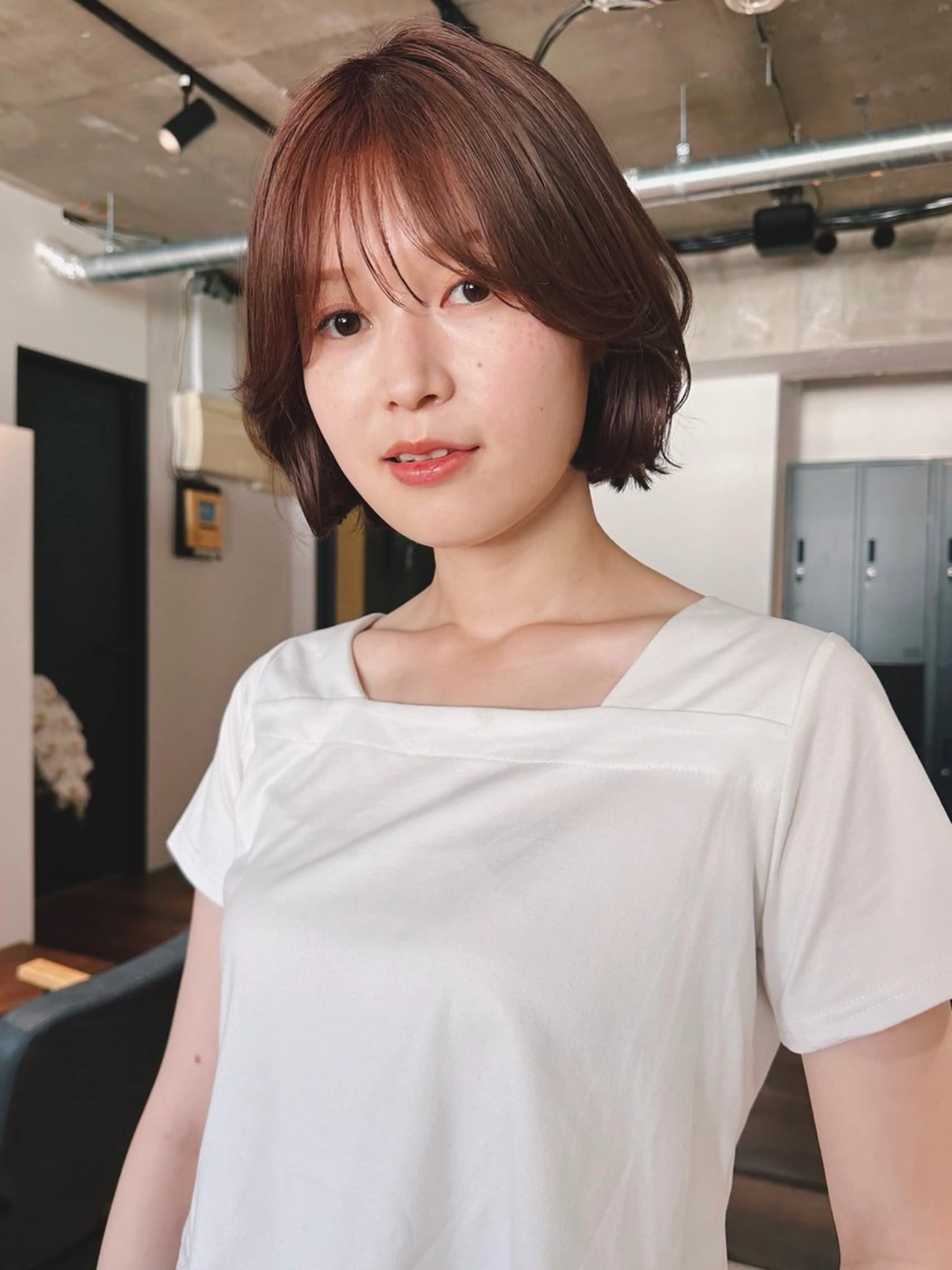 ショート カラー パーマ 🫧小顔×似合わせ× 透明感カラー🫧のヘアスタイル