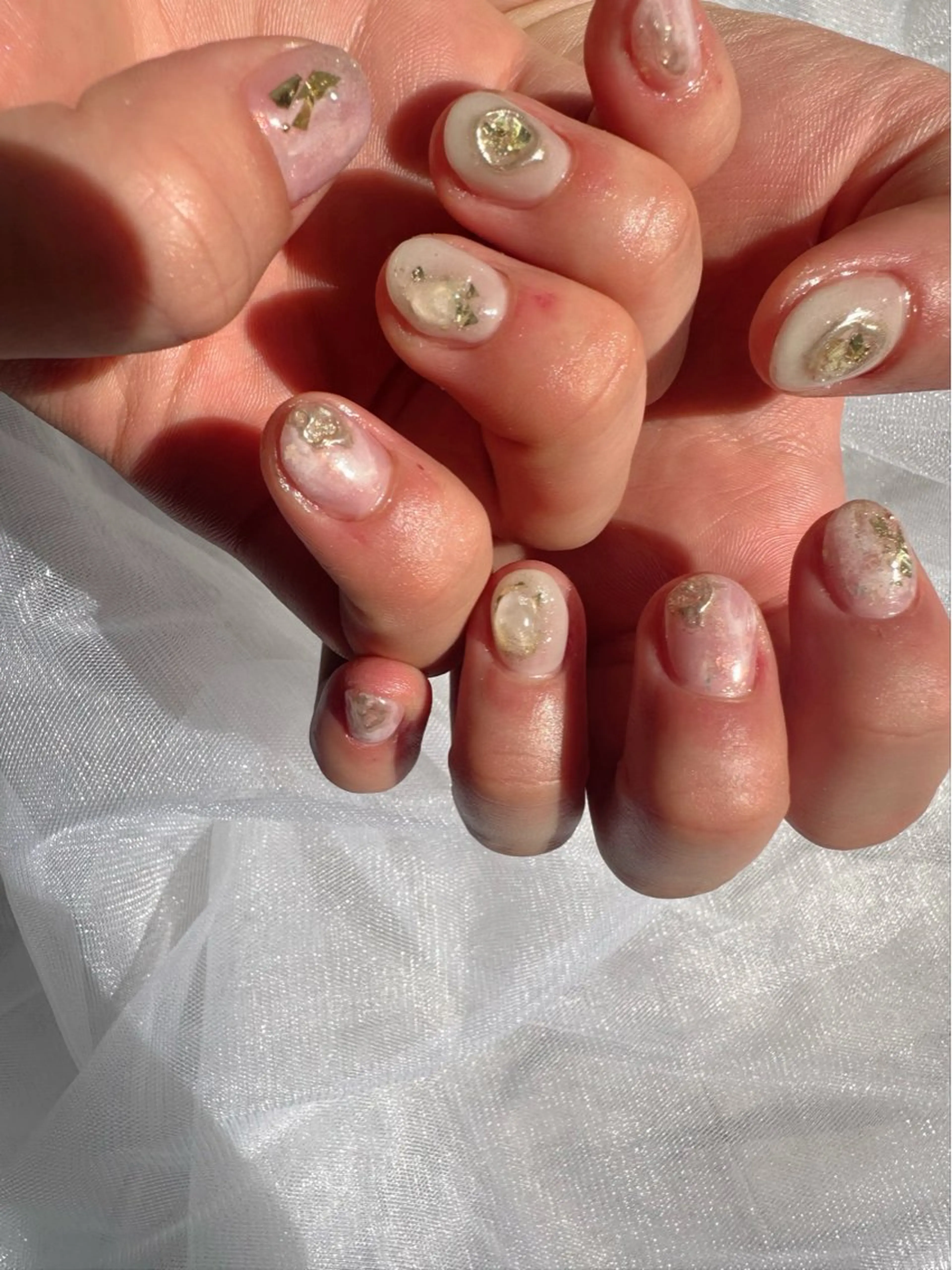 ネイル オーロラネイル クリアネイル ジェルネイル 卒業式 氷ネイル・うるうるネイル 🪞KAPE NAIL 🪞のネイルデザイン