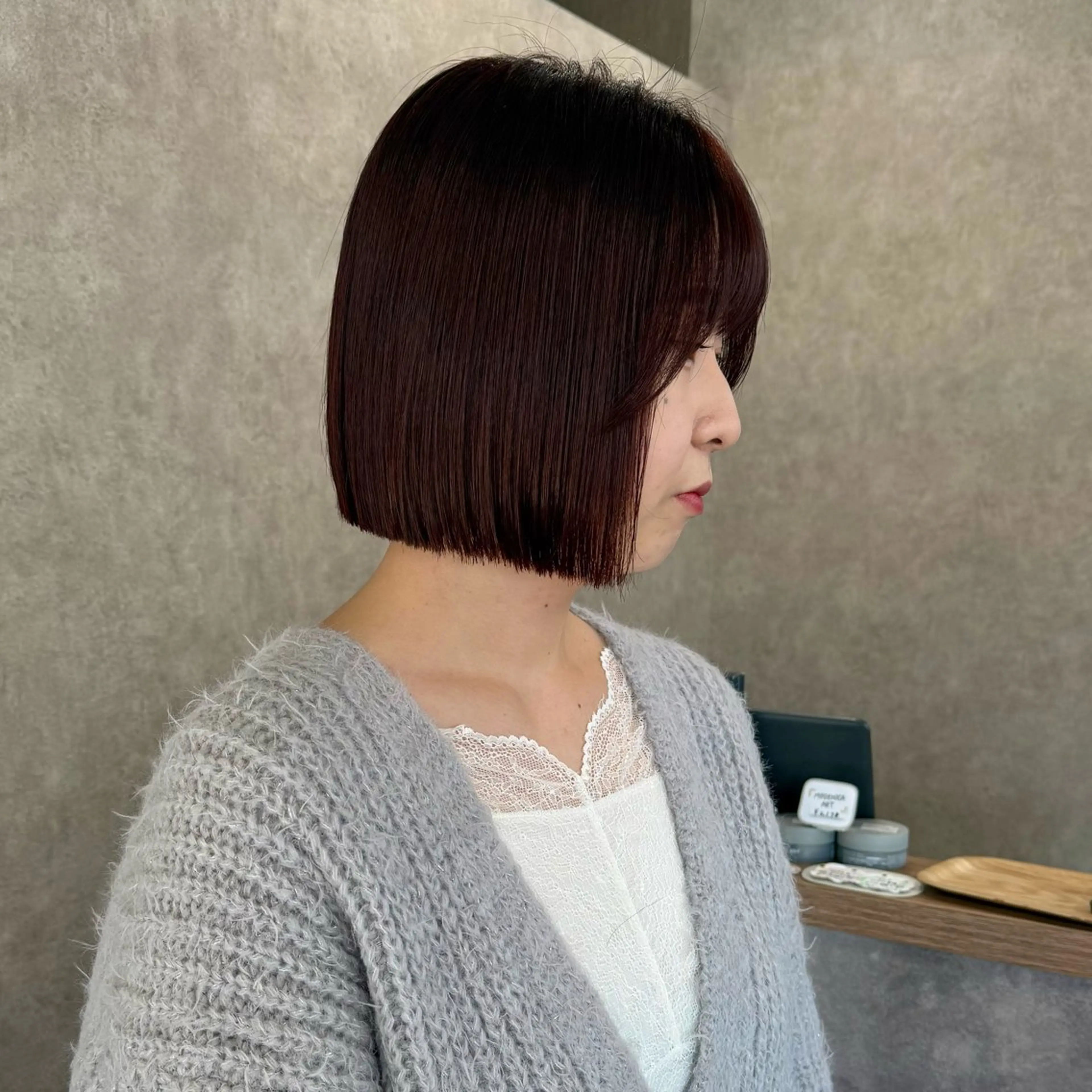 ミディアム カット ヘアカラー 丸みショート🧸 積田 佳奈のヘアスタイル