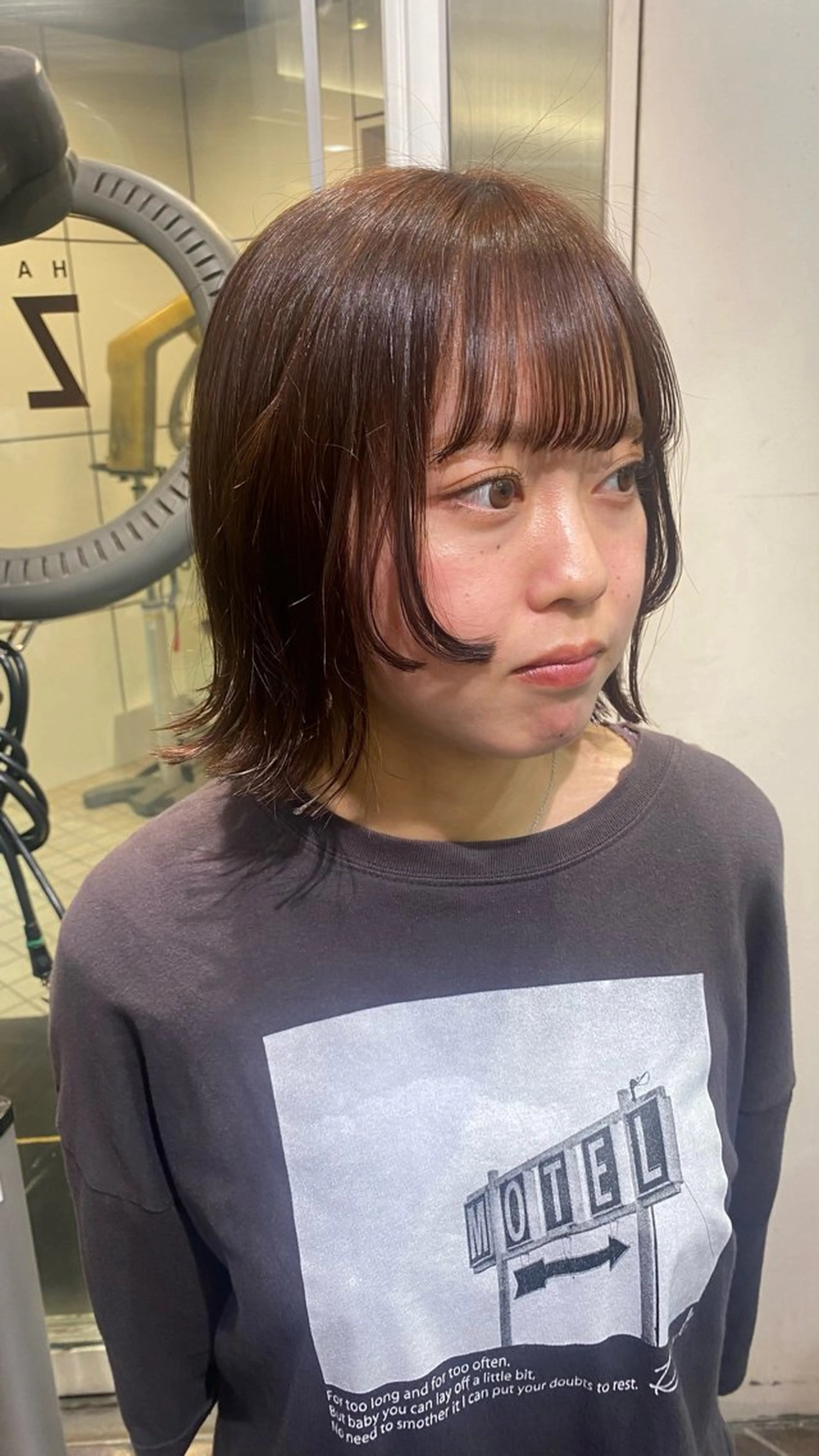 ミディアム ミディアムパーマ ボブ 顔周りカット 髪質改善 韓国風ヘア designcolo r/似合わせNOKAのヘアスタイル