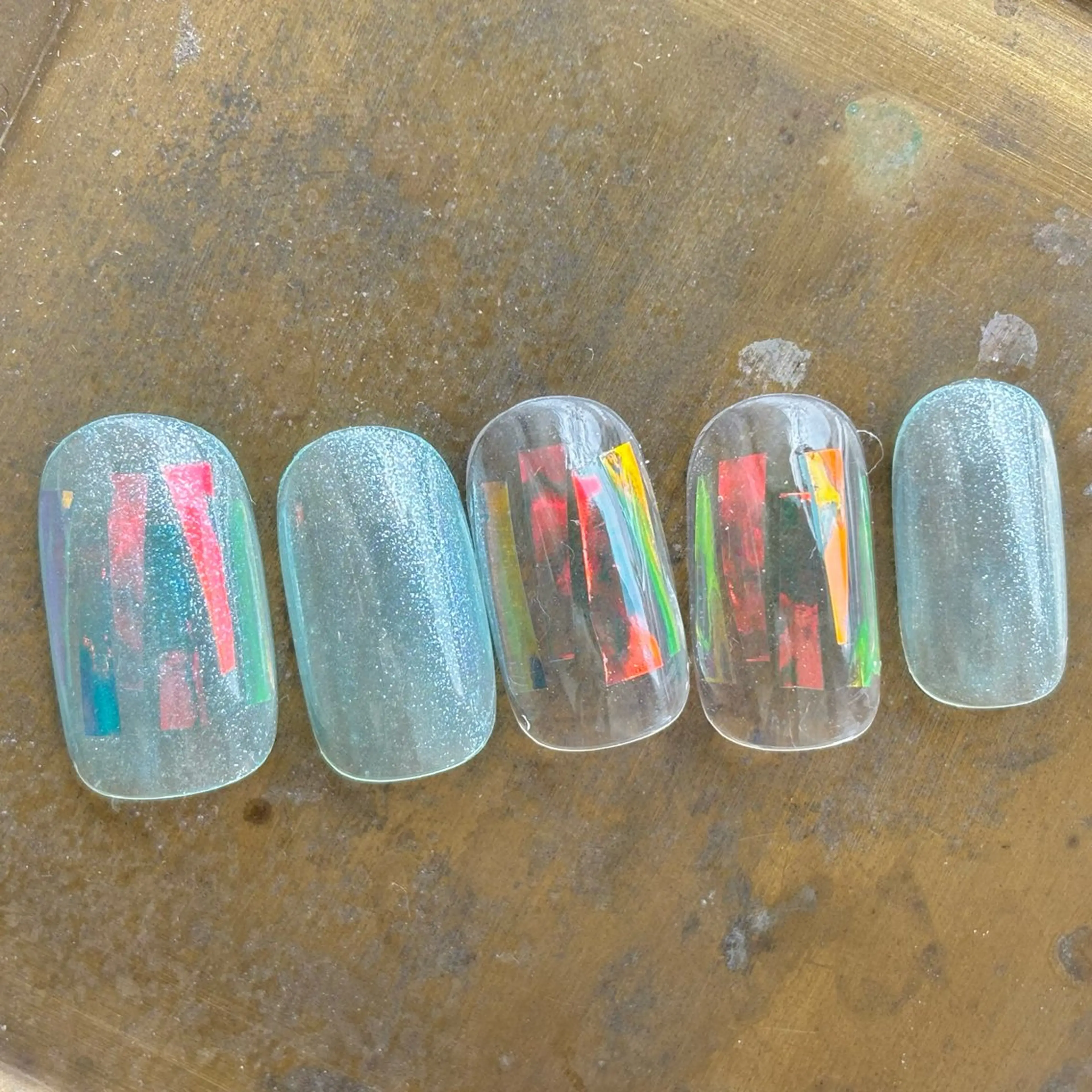 ネイル オーロラネイル グリーン ラメ(グリッター) 伊藤 貴恵のネイルデザイン