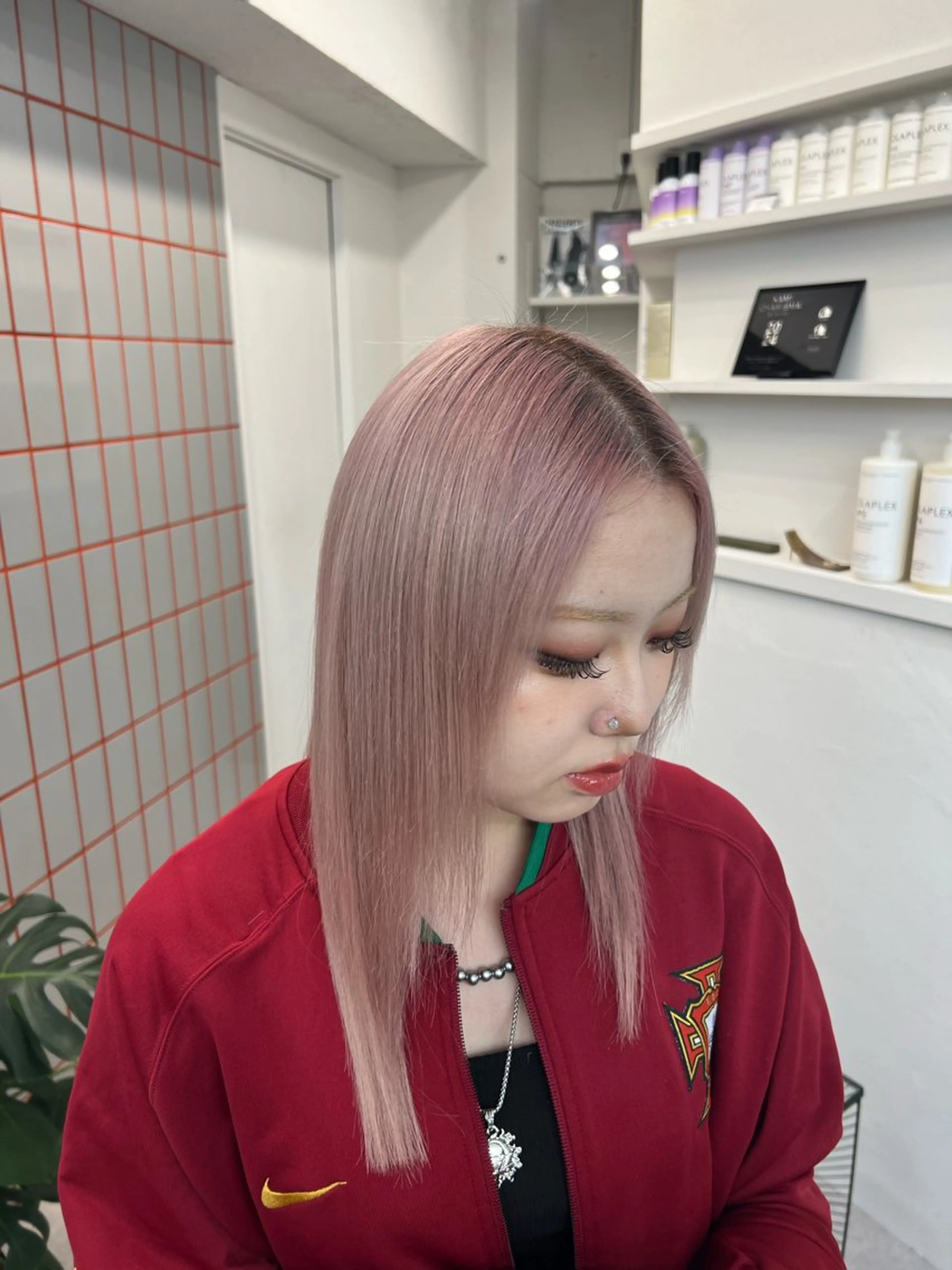 セミロング カラー 透明感ハイトーン🐩 渋谷/yumekaのヘアスタイル