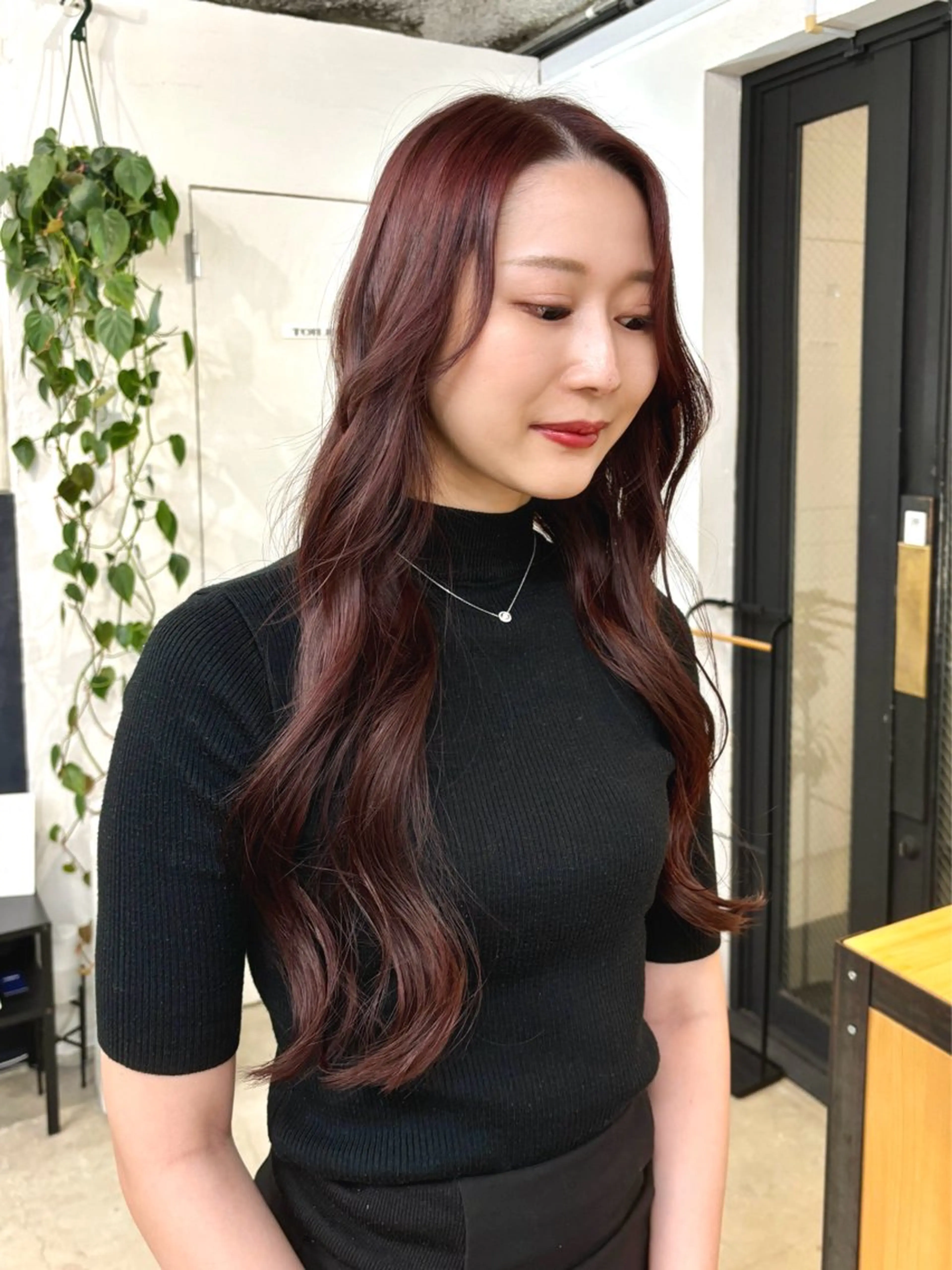 ロング カラー ブリーチ ブラウンカラー カシス 透明感カラー ラベンダーカラー 暖色カラー/天神/ ヘイマサクラのヘアスタイル