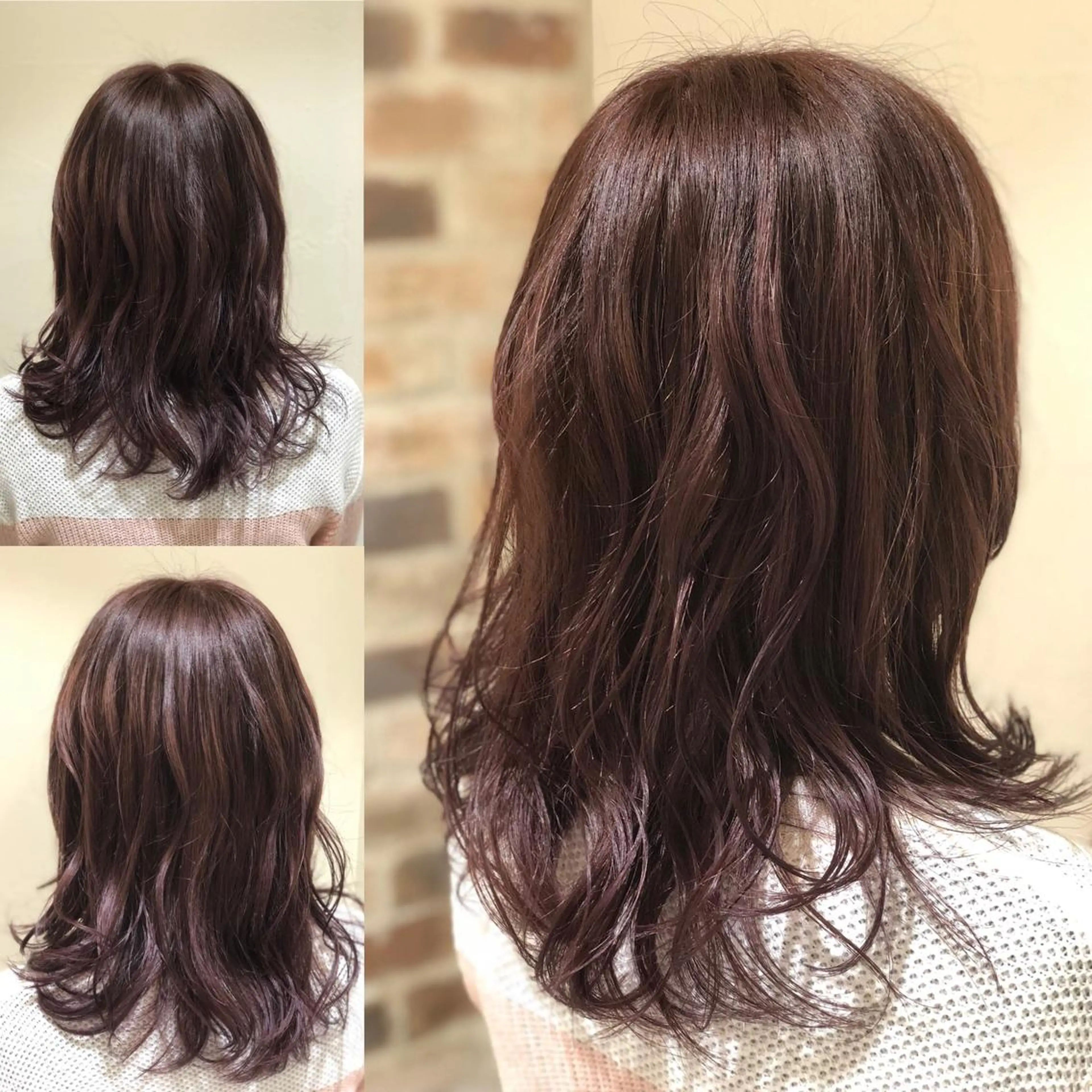 セミロング カラー パーマ ヘアアレンジ セミロングパーマ ブリーチ 透明感カラー グラデーションカラー グレージュ 【ツヤ髪美容師】 ツダケイスケのヘアスタイル