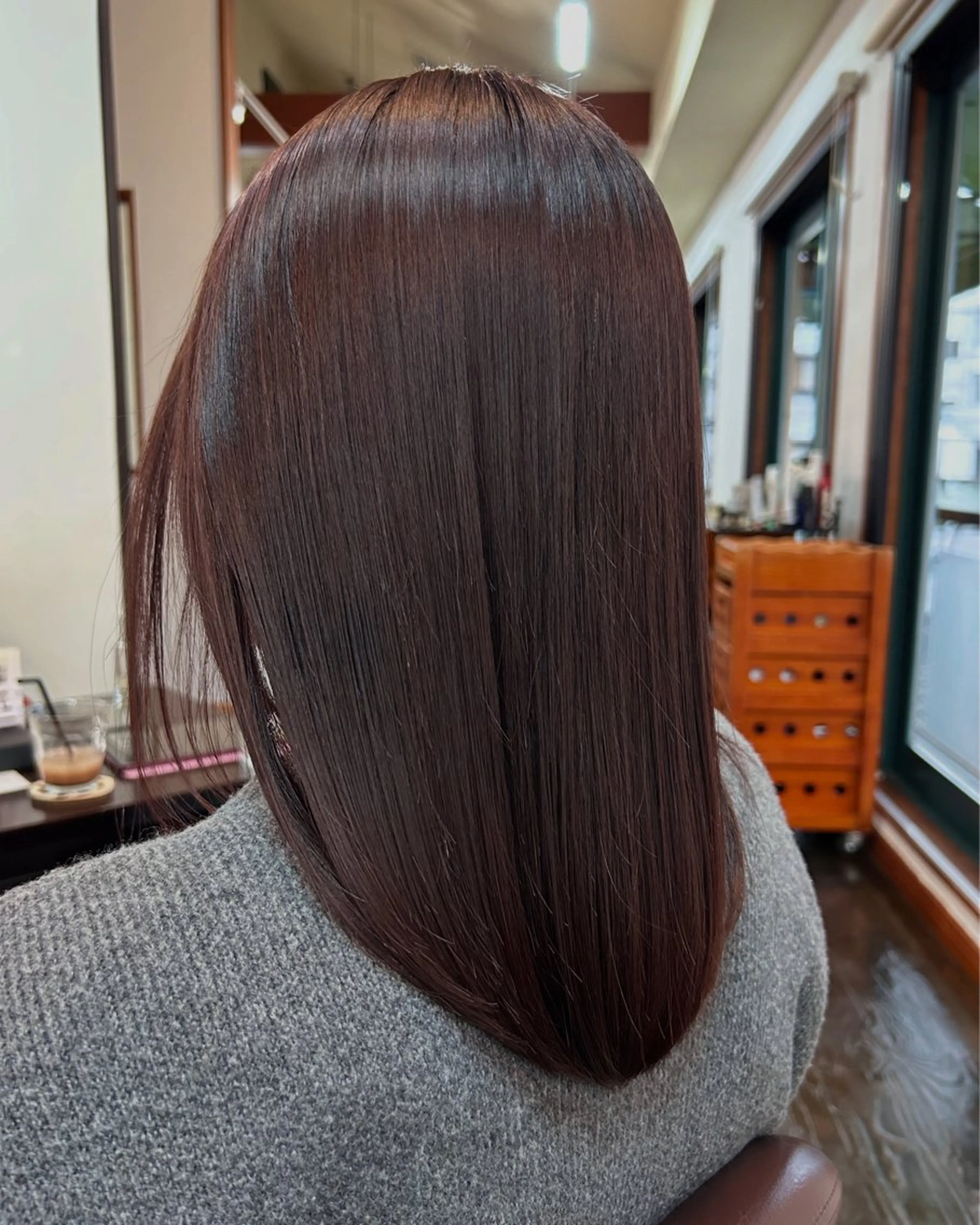 ミディアム カラー ブラウンカラー ピンクカラー ピンクブラウン 坂本 瑞季 🤍 髪質改善のヘアスタイル