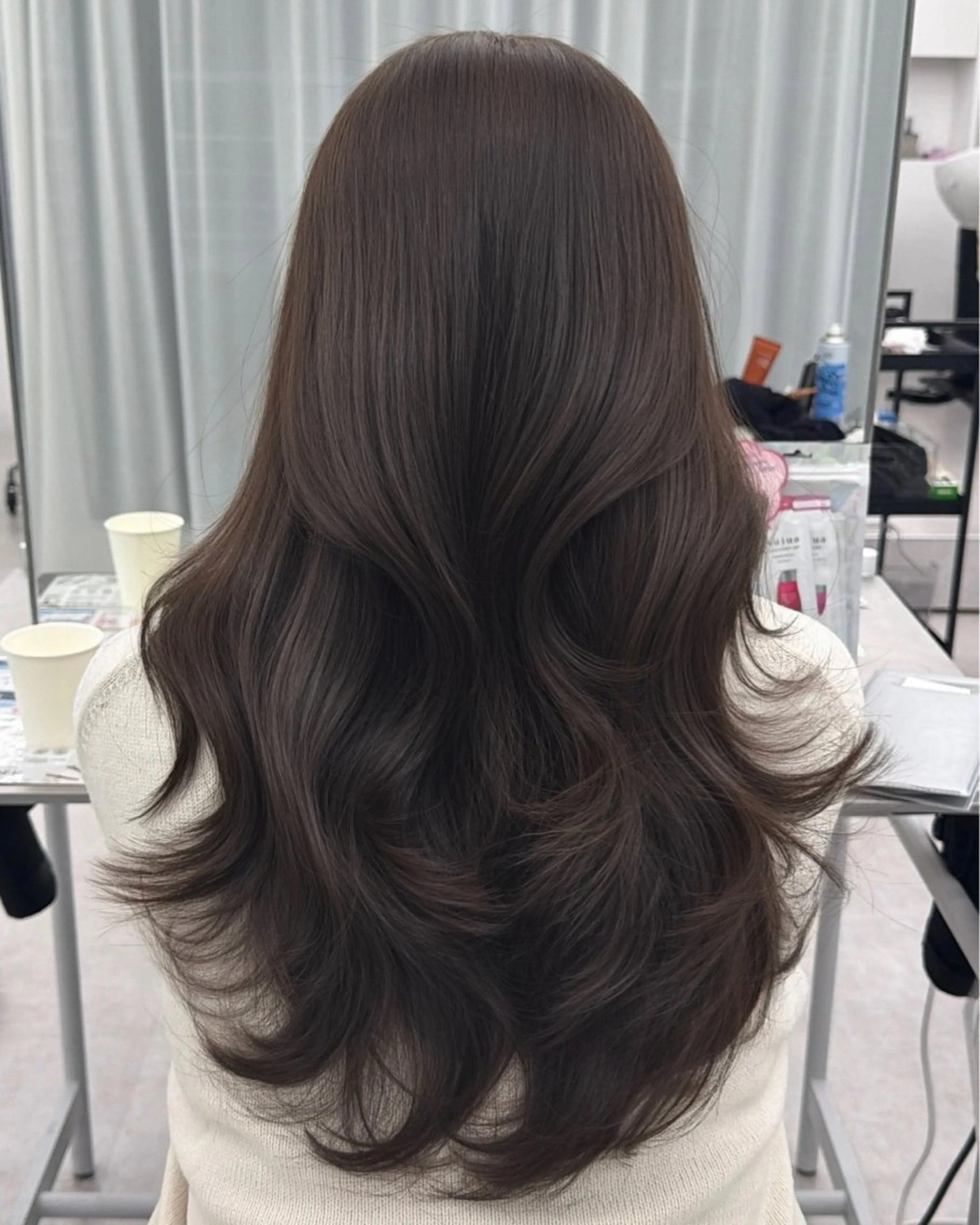 ロング カラー カット ヘアカラー トリートメント 韓国ヘア　紗希 🦋のヘアスタイル