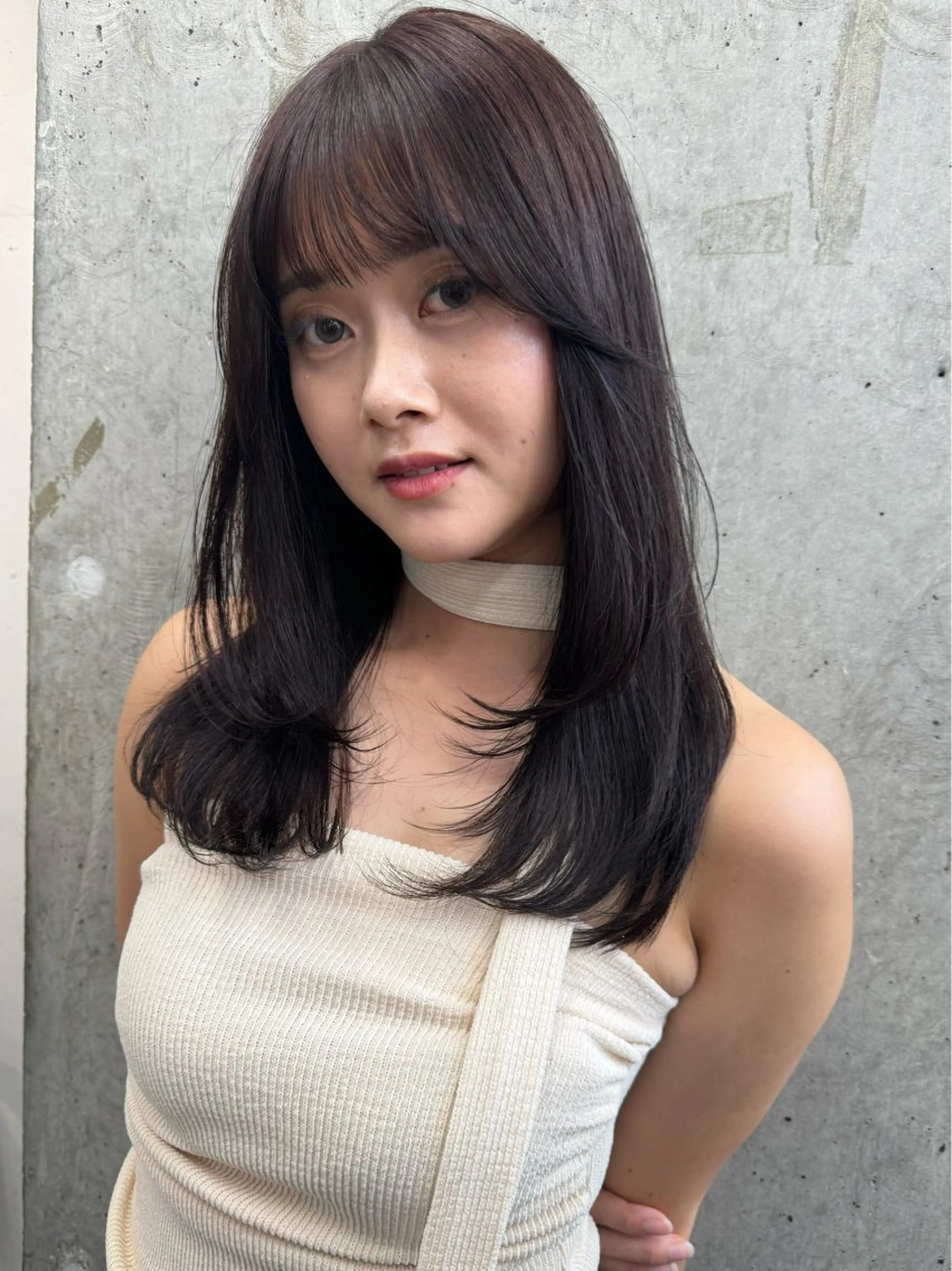 ミディアム カラー カット ヘアカラー トリートメント Pia/KIRIA /福岡美容室のヘアスタイル