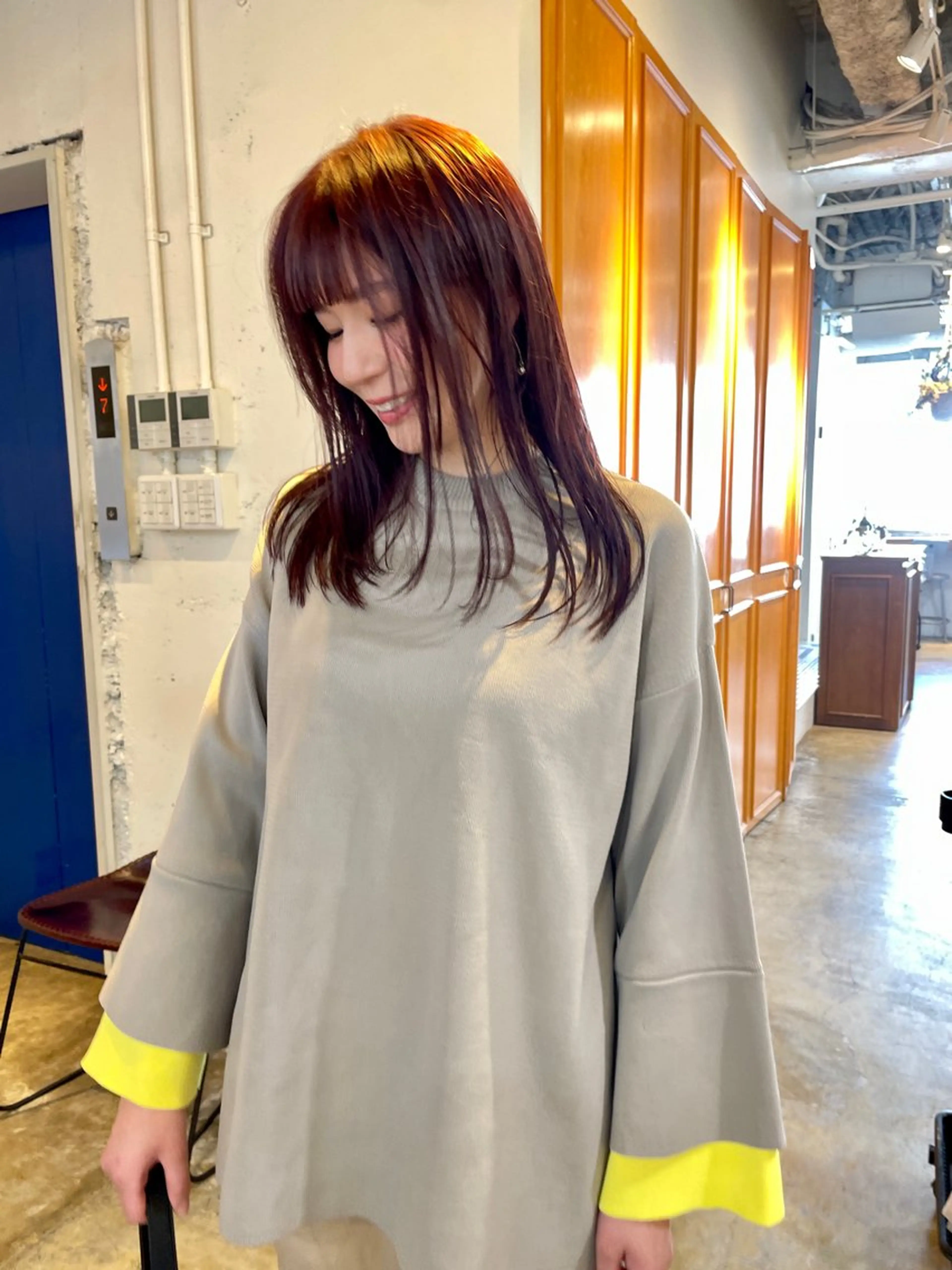 ミディアム カラー パーマ ミディアムパーマ レイヤー／似合わせ TAKUYAのヘアスタイル