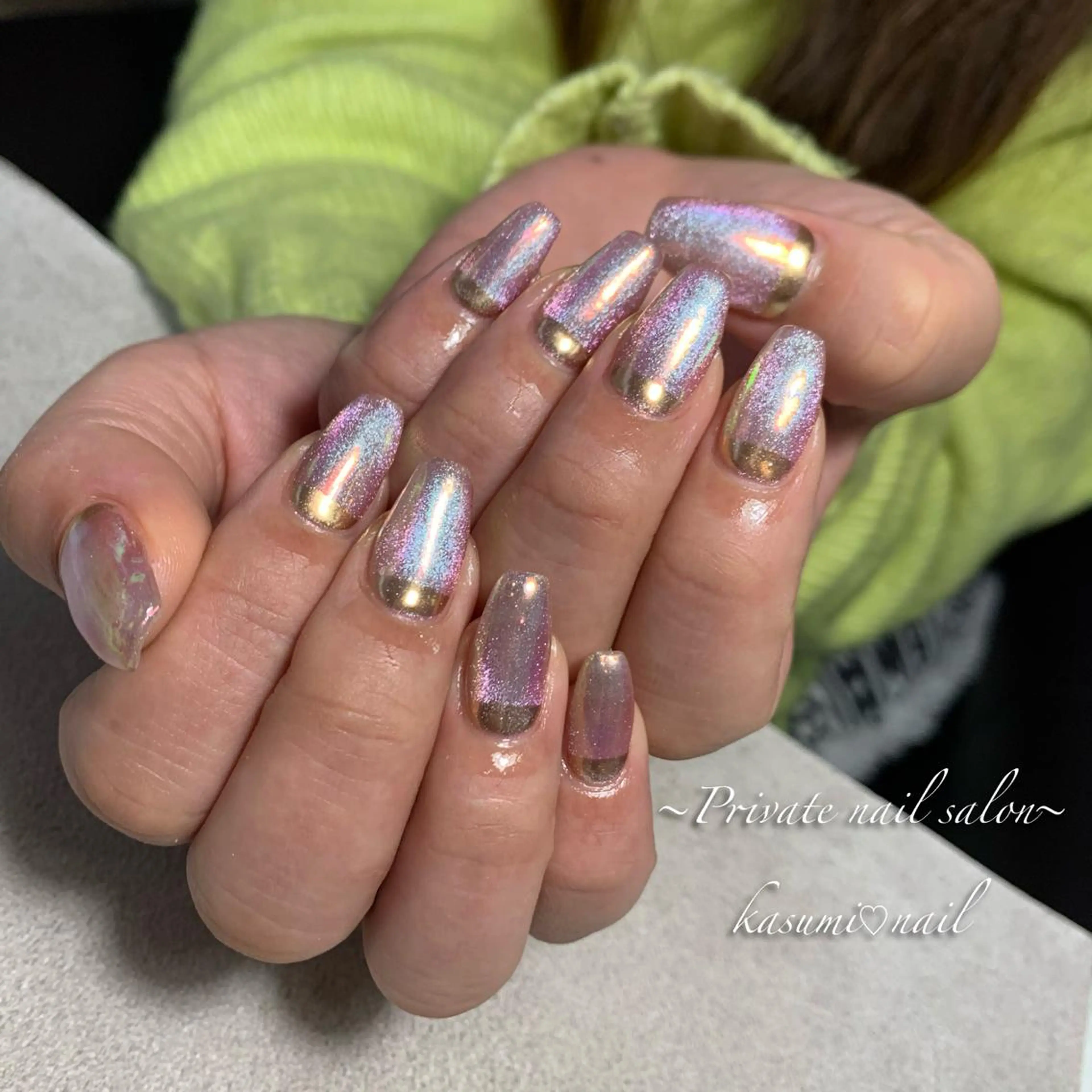 ネイル ラメ(グリッター) ミラーネイル ニュアンスネイル 冬ネイル KASUMI♡ Nailのネイルデザイン