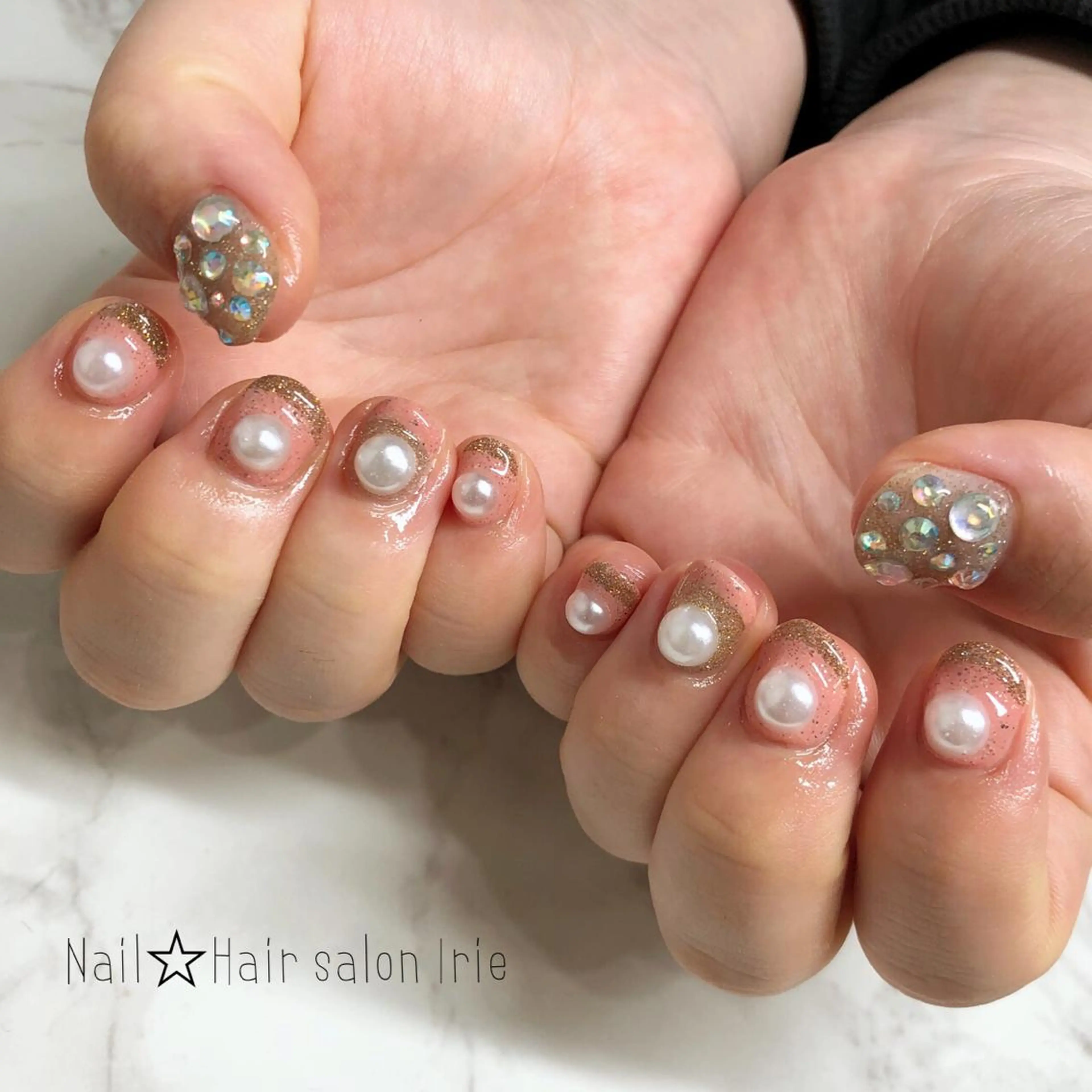 ネイル フラッシュネイル ハンドネイル Hair salon Irie所属・與儀 知佳のネイルデザイン