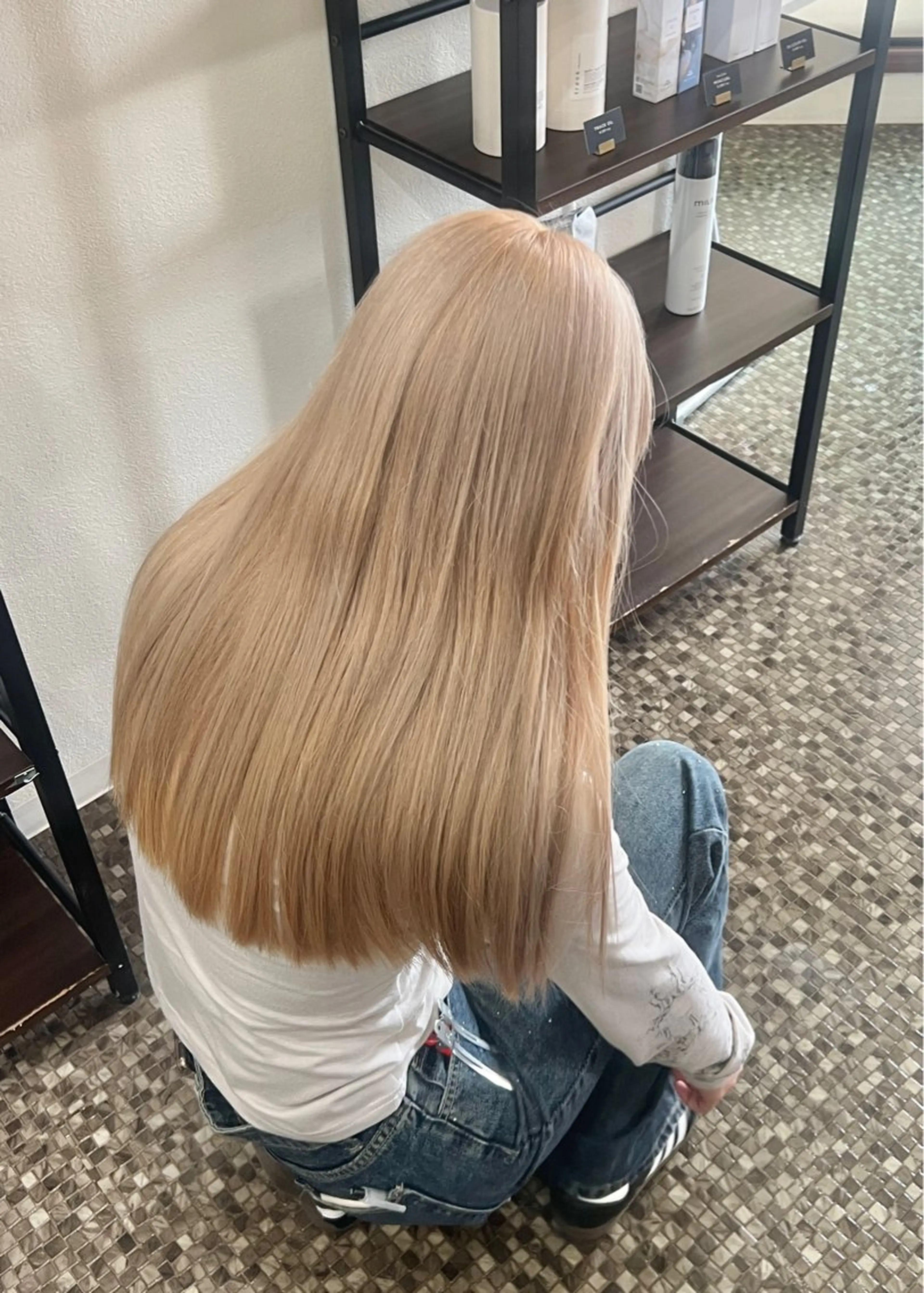 ロング ヘアカラー 譜久島 かりんのヘアスタイル